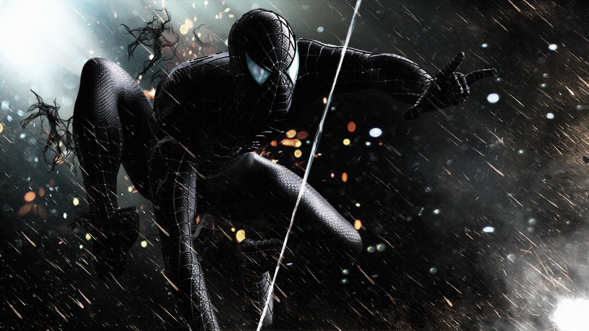 Spider-Man tuta nera notte, 1920x1080 1080p, Laptop