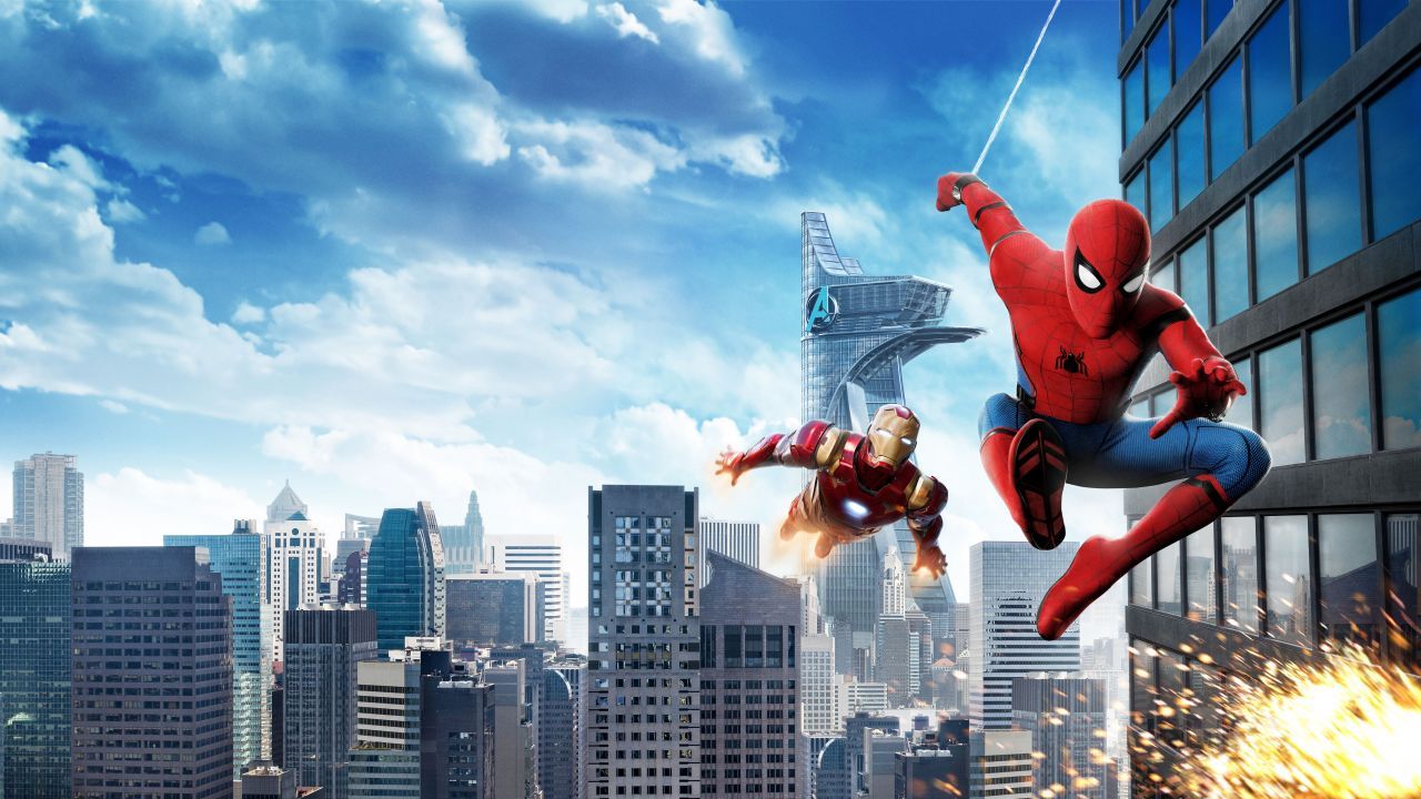 Spider-Man e Iron Man città, Tony Stark, 1280x720 720p, Monitor Gaming