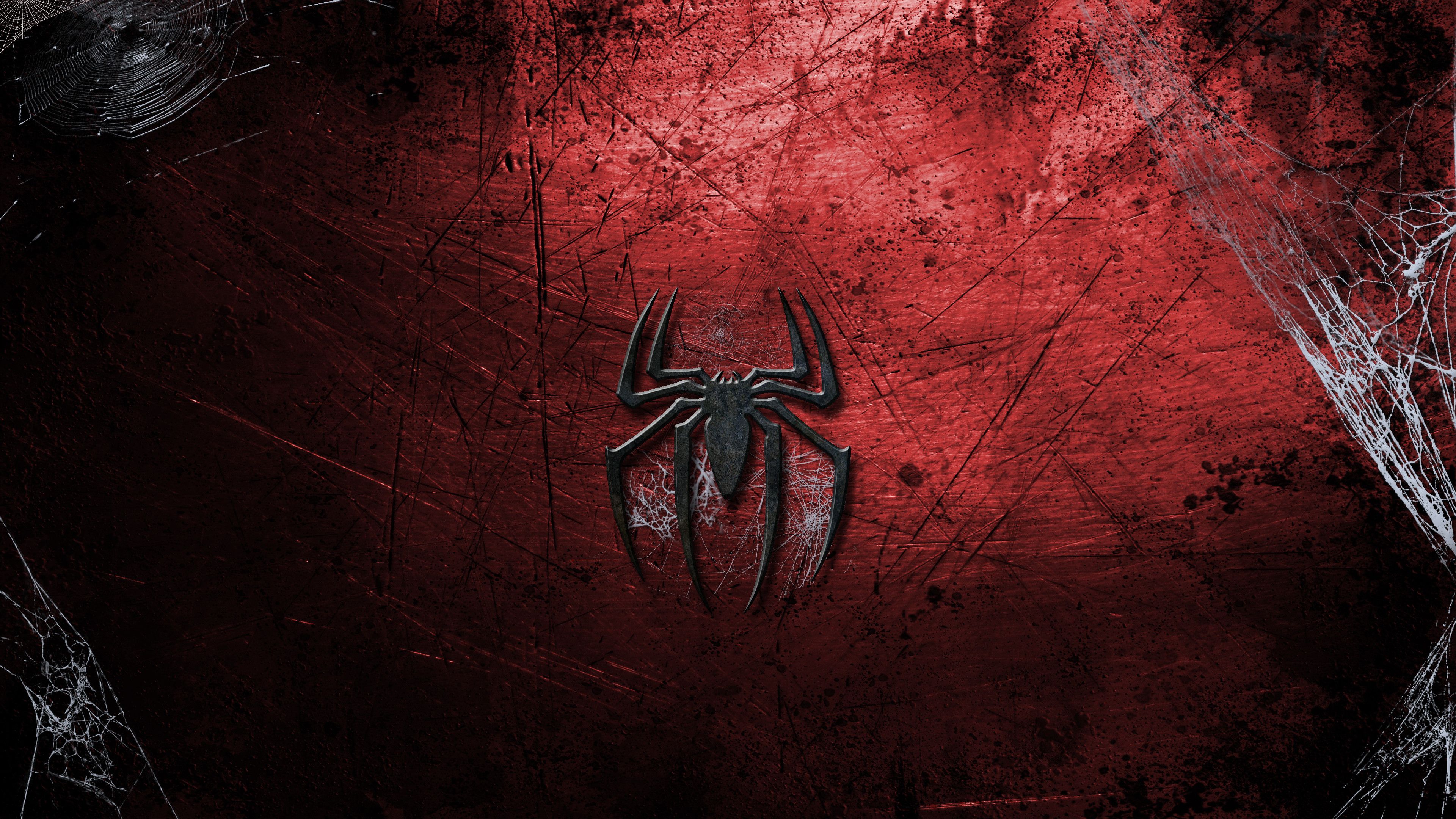 Logo ragno Spider-Man rosso, 3840x2160 4K, PC Desktop