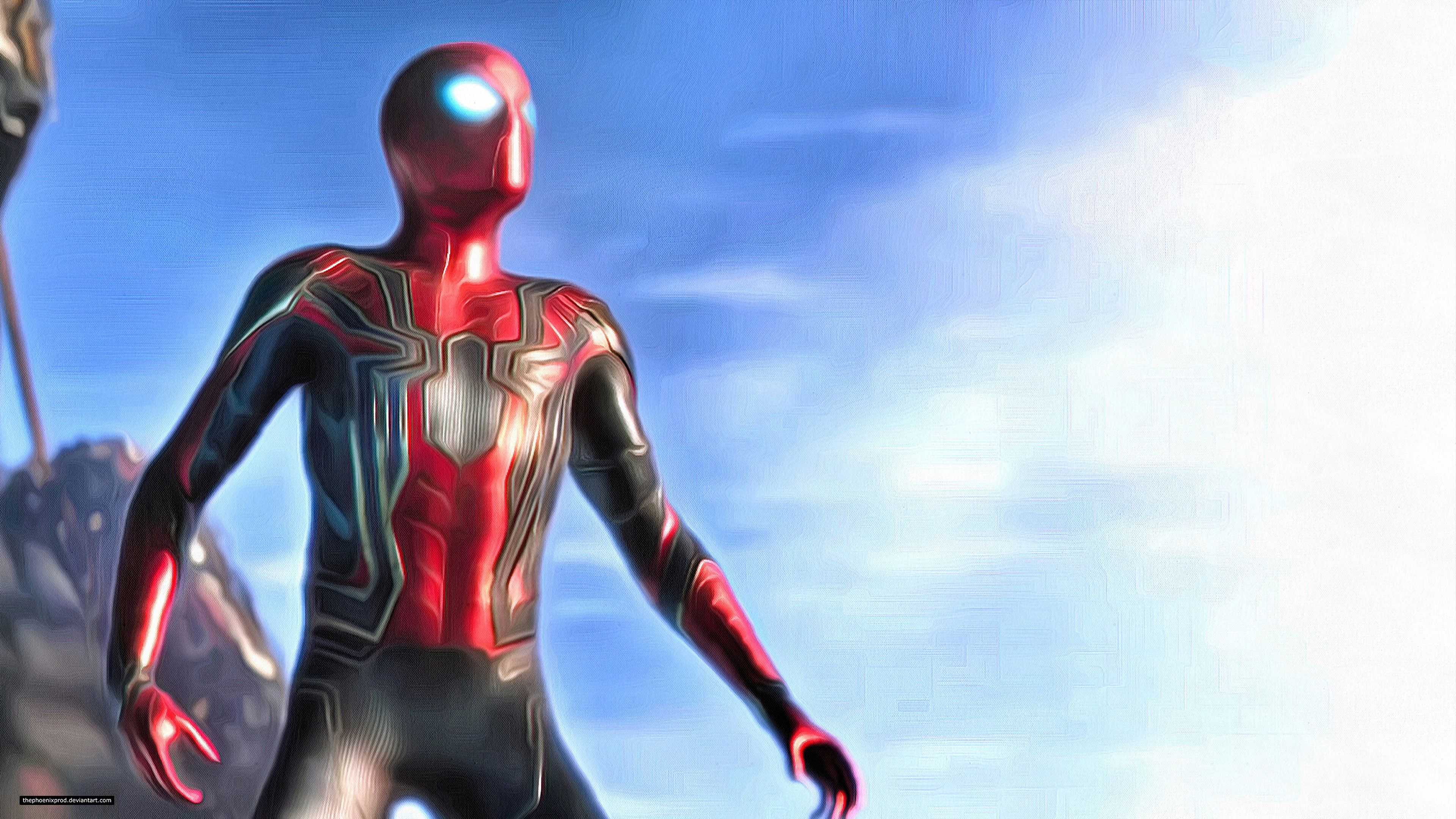 Spider-Man tuta rossa nera, 3840x2160 UHD, Monitor Gaming