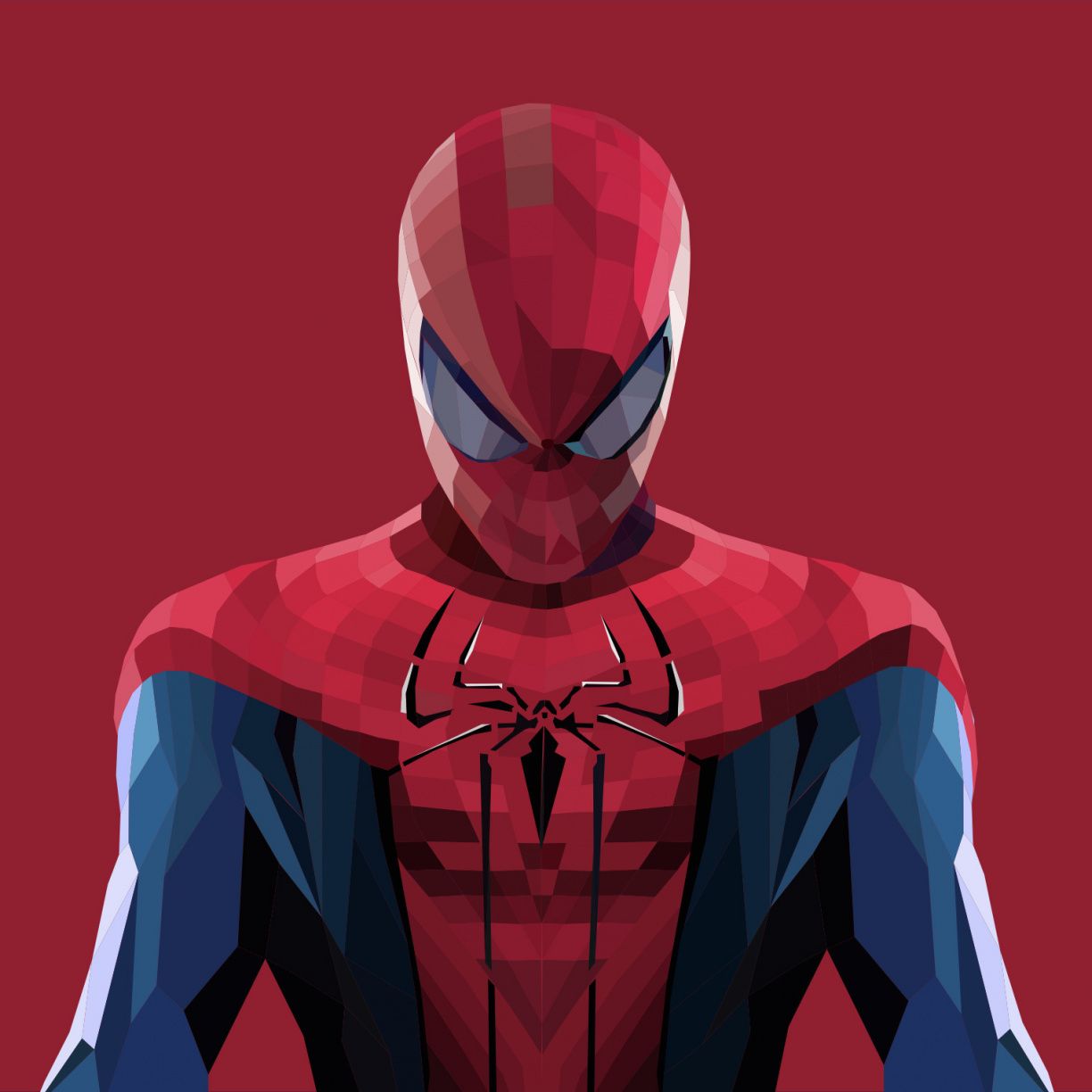 Spider-Man poligonale rosso, Uomo Ragno, 1224x1224 HD, Monitor Gaming