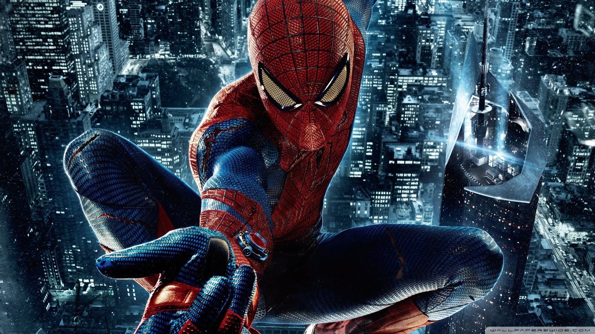 Spider-Man su città notturna, Marvel, 1920x1080 1080p, Monitor Gaming