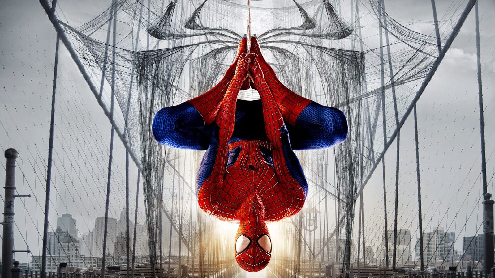 Spider-Man appeso a testa in giù, 1600x900 HD Ready, Desktop