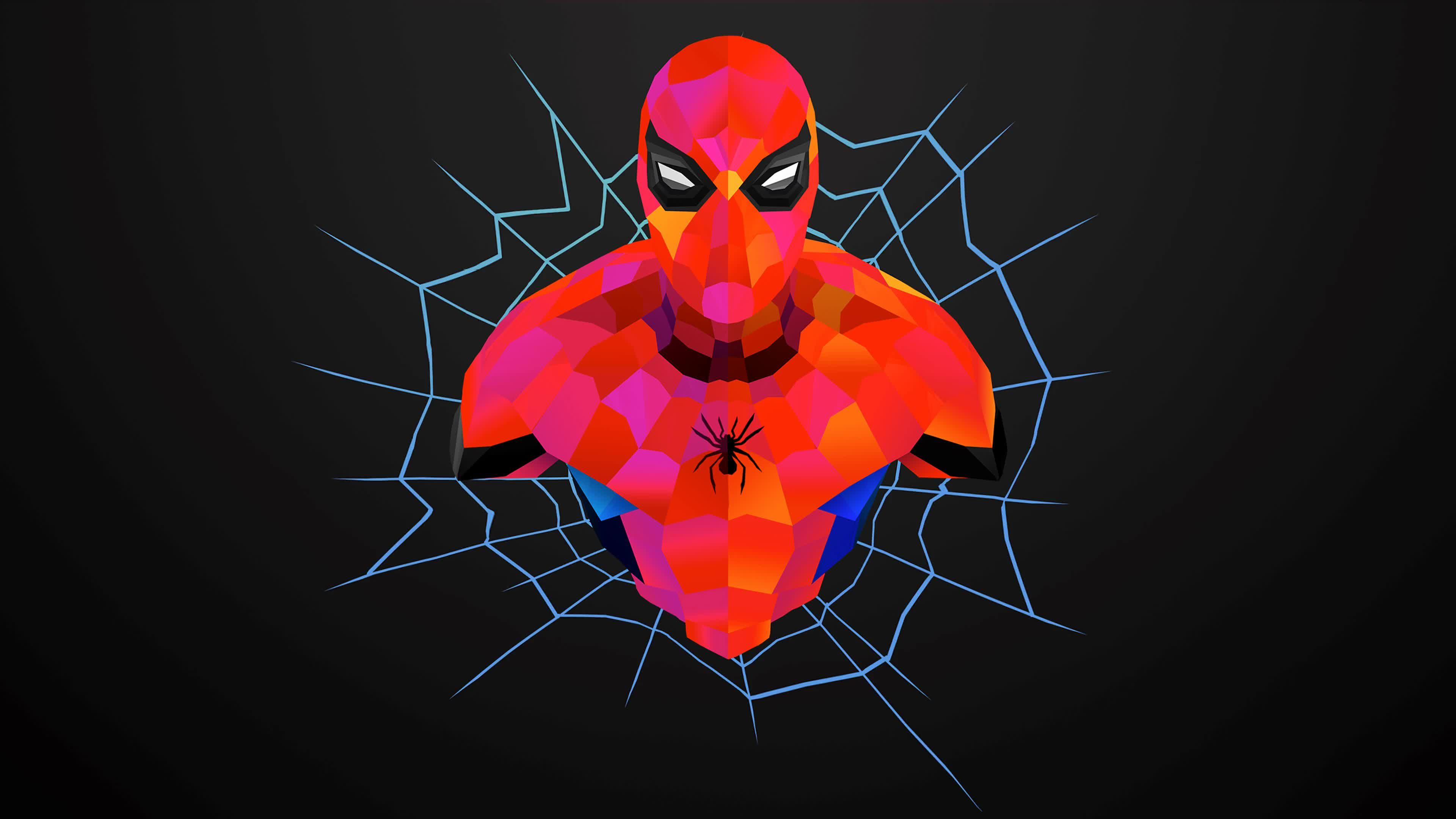 Spider-Man low poly ragnatela, 3840x2160 Ultra HD, PC