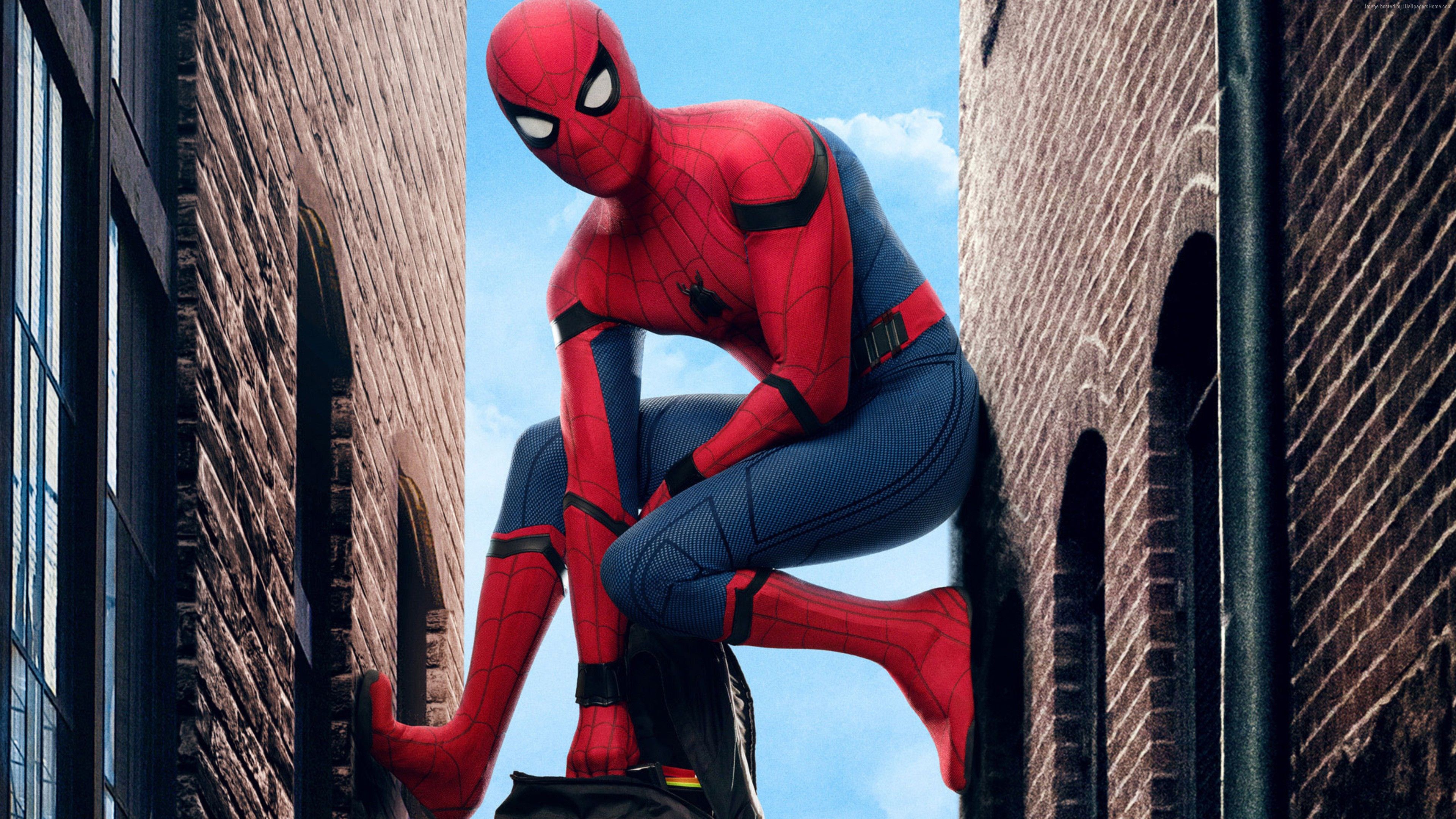 Spider-Man accovacciato vicolo, 3840x2160 4K Ultra HD, Desktop