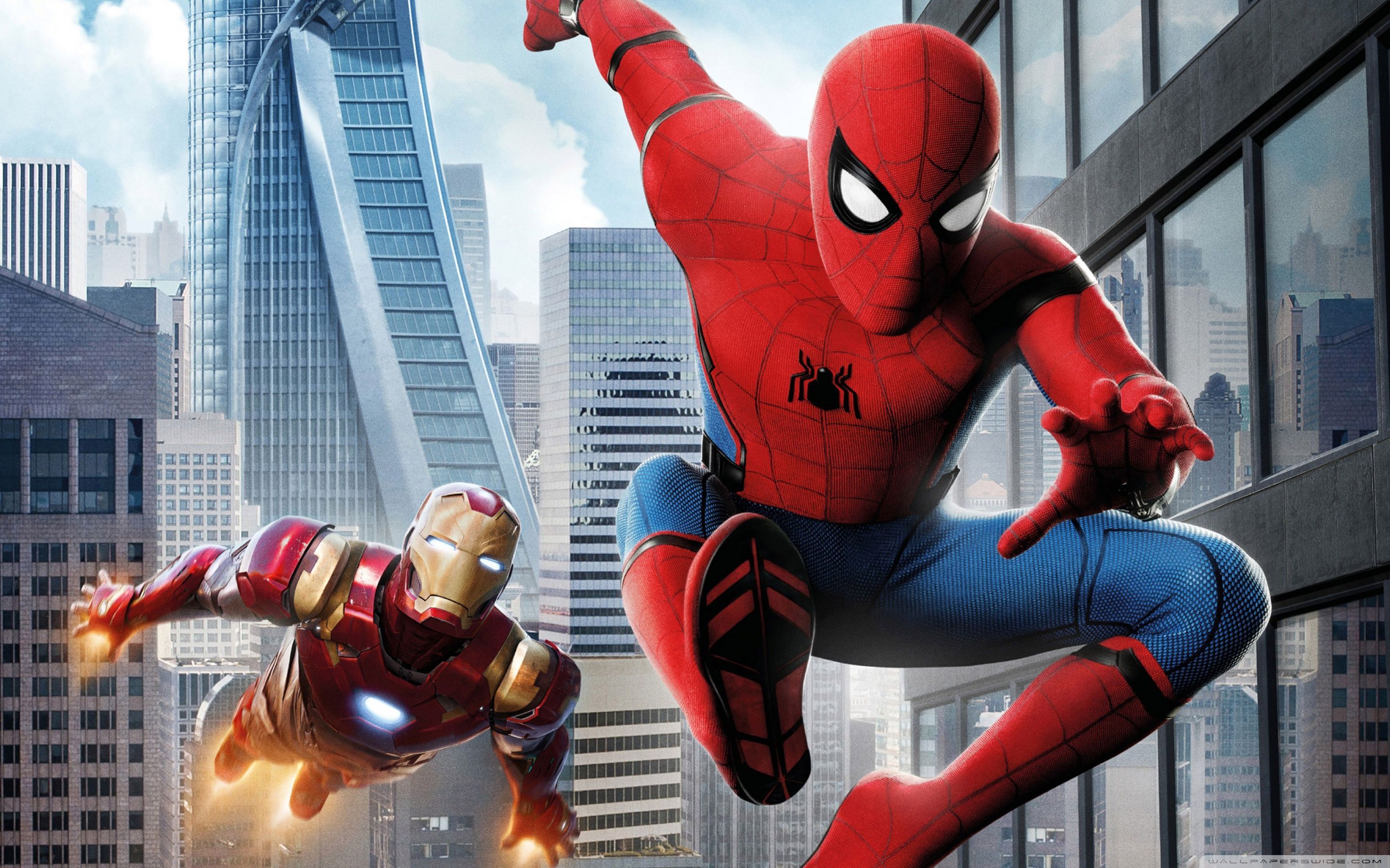 Spider-Man e Iron Man città, 2880x1800 WQXGA, PC