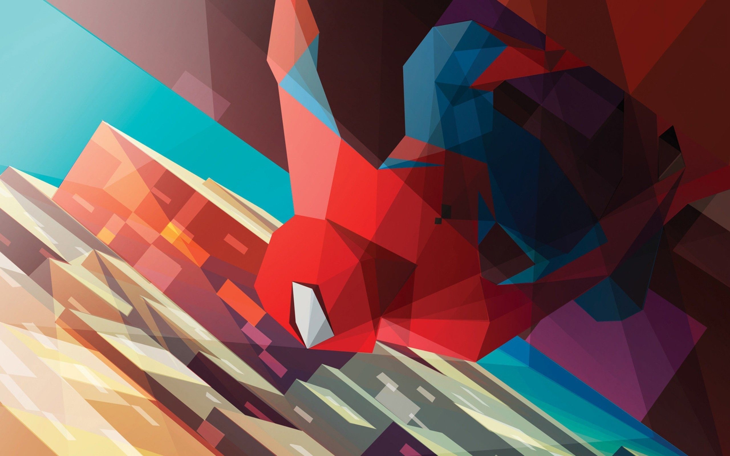 Spider-Man arte poligonale astratta, 2560x1600 2K+, Desktop