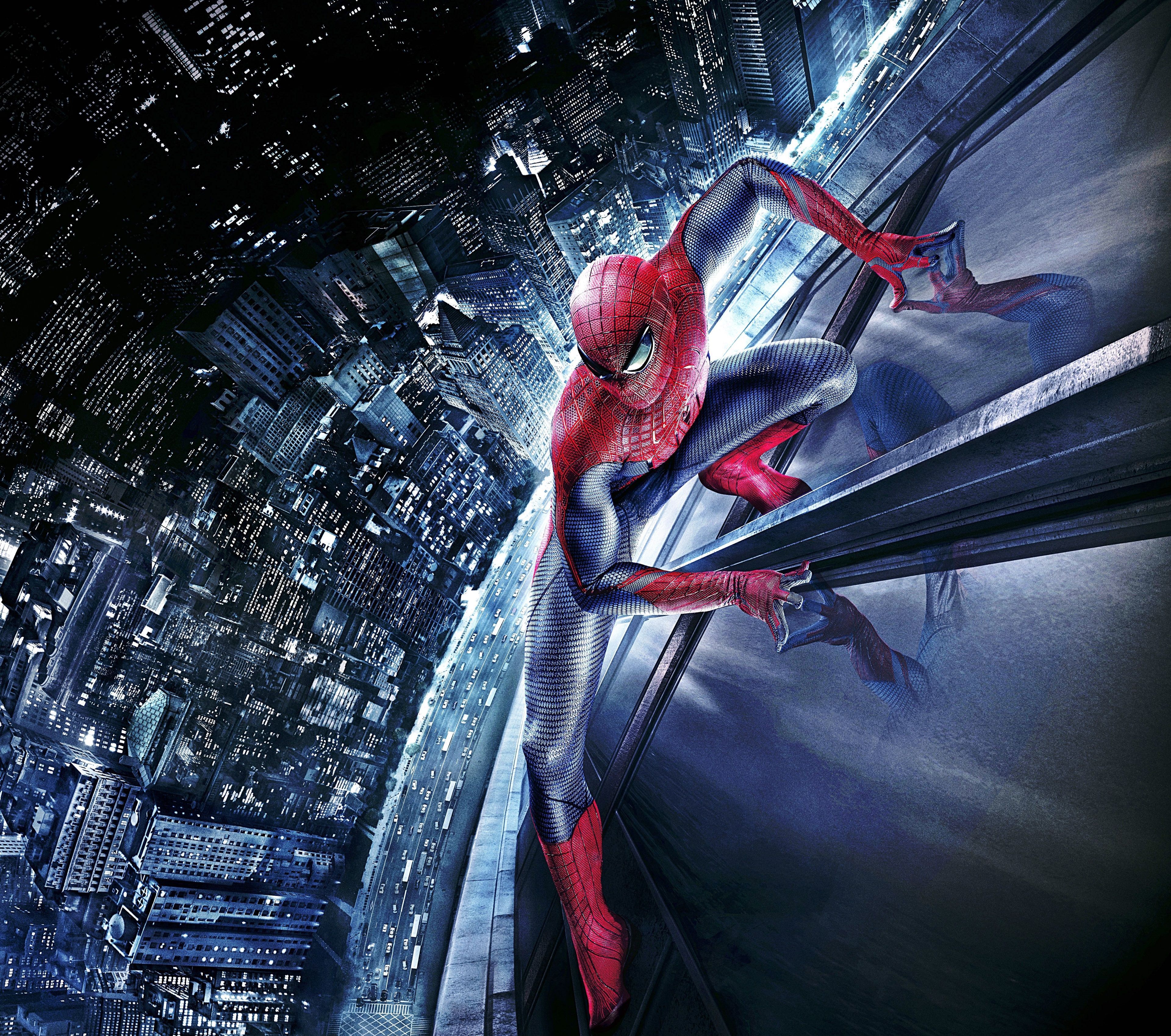Spider-Man su grattacielo notturno, 3840x3396 Ultra HD, PC