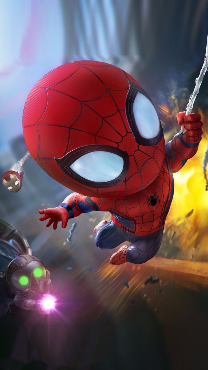 Spider-Man chibi in azione, 720x1280 Full HD Verticale, iPhone