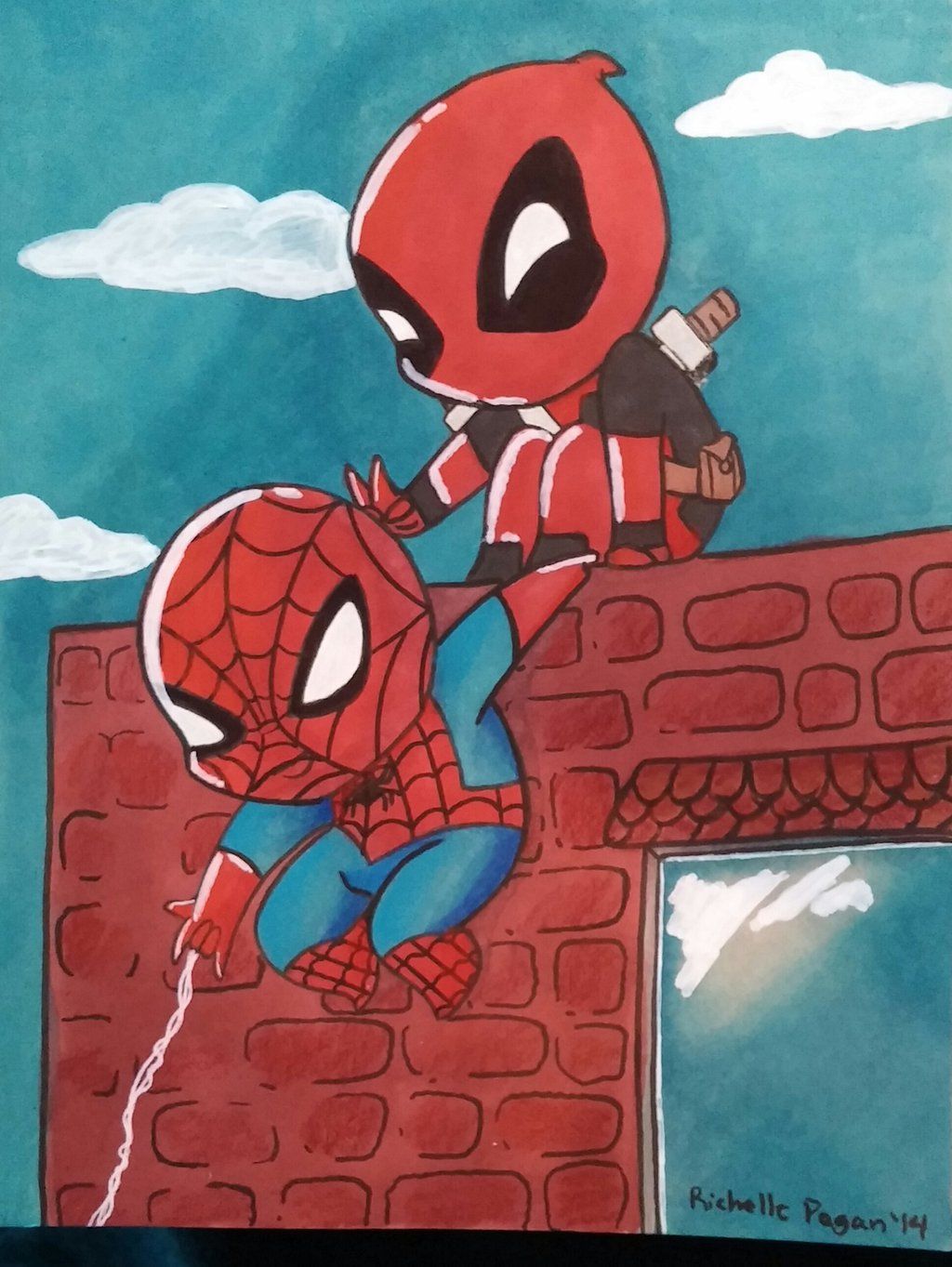 Spider-Man chibi cartone sfondo bianco, 700x1244 Verticale, Telefono