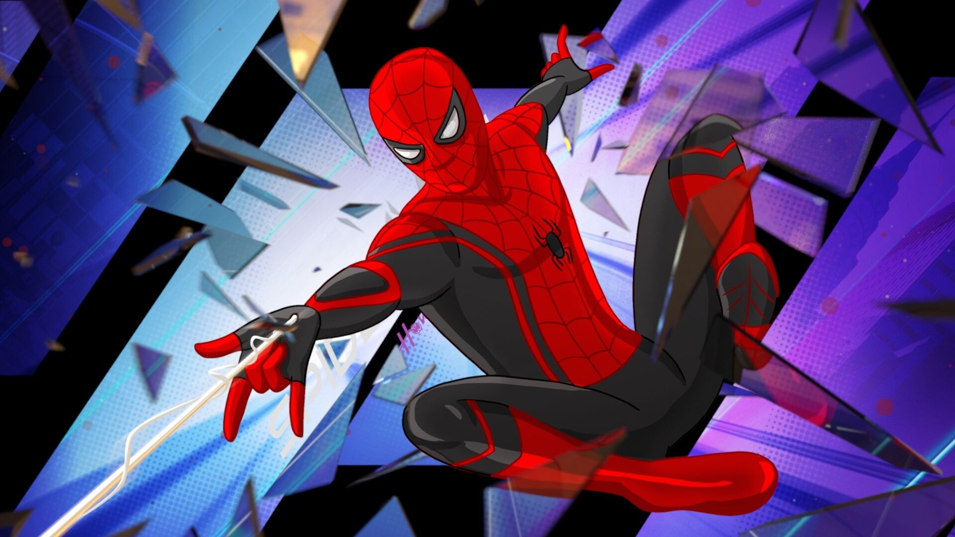 Spider-Man in posa dinamica, 1920x1080 Full HD 1080p, Desktop