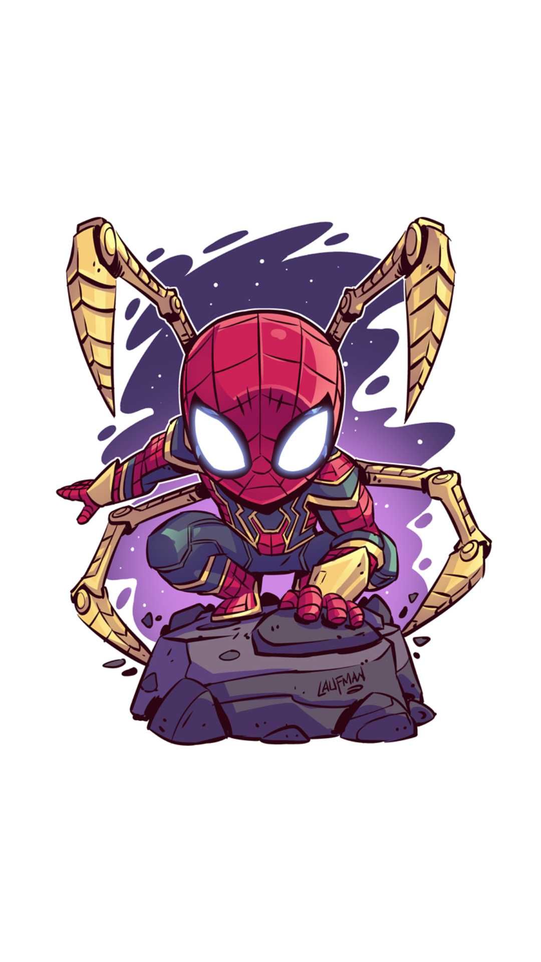 Spider-Man chibi armatura Iron Spider, 1080x1920 Full HD Verticale, Samsung Galaxy