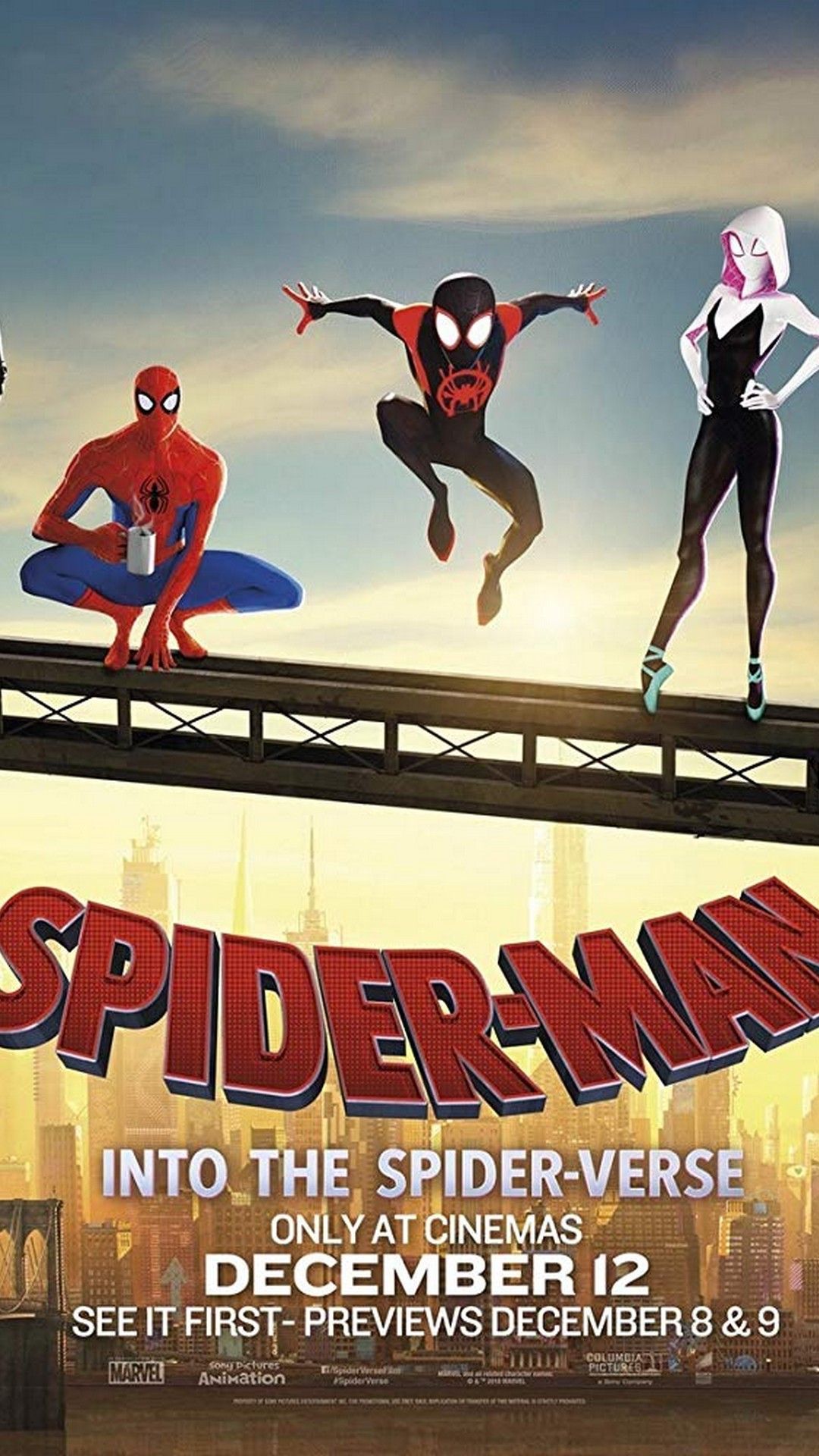 Spider-Man Into the Spider-Verse poster, 1080x1920 Verticale, Telefono