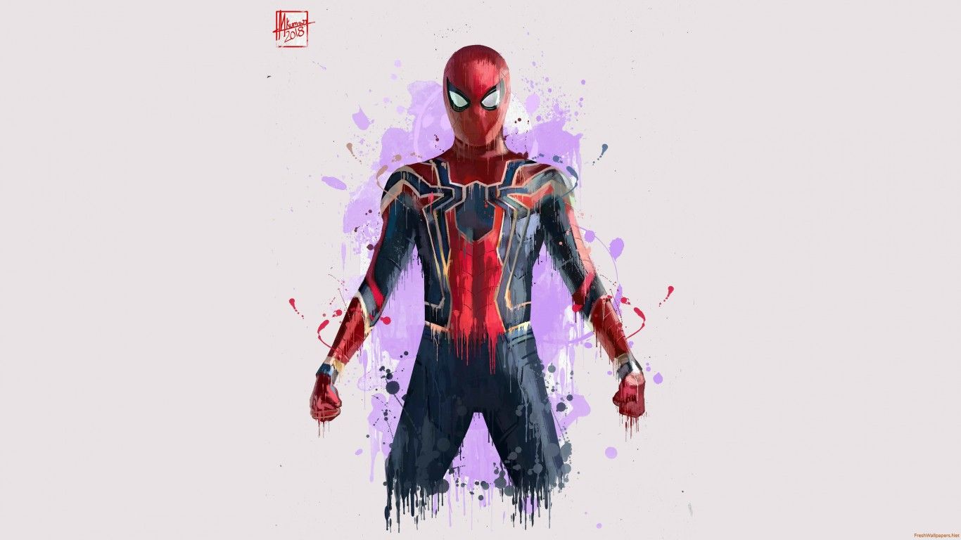Spider-Man Infinity War artwork, 1366x768 HD, PC Desktop
