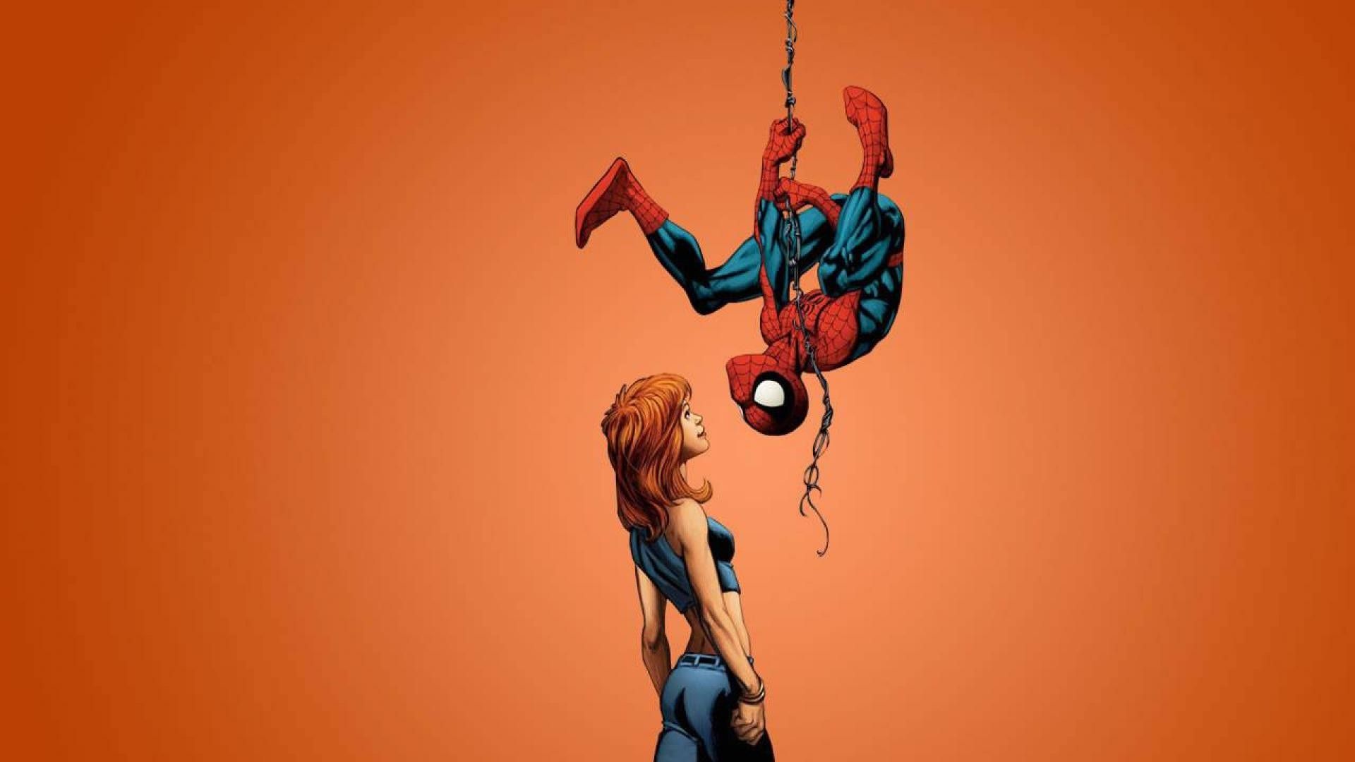 Spider-Man appeso a testa in giù, Marvel, 1920x1080 Full HD, Desktop