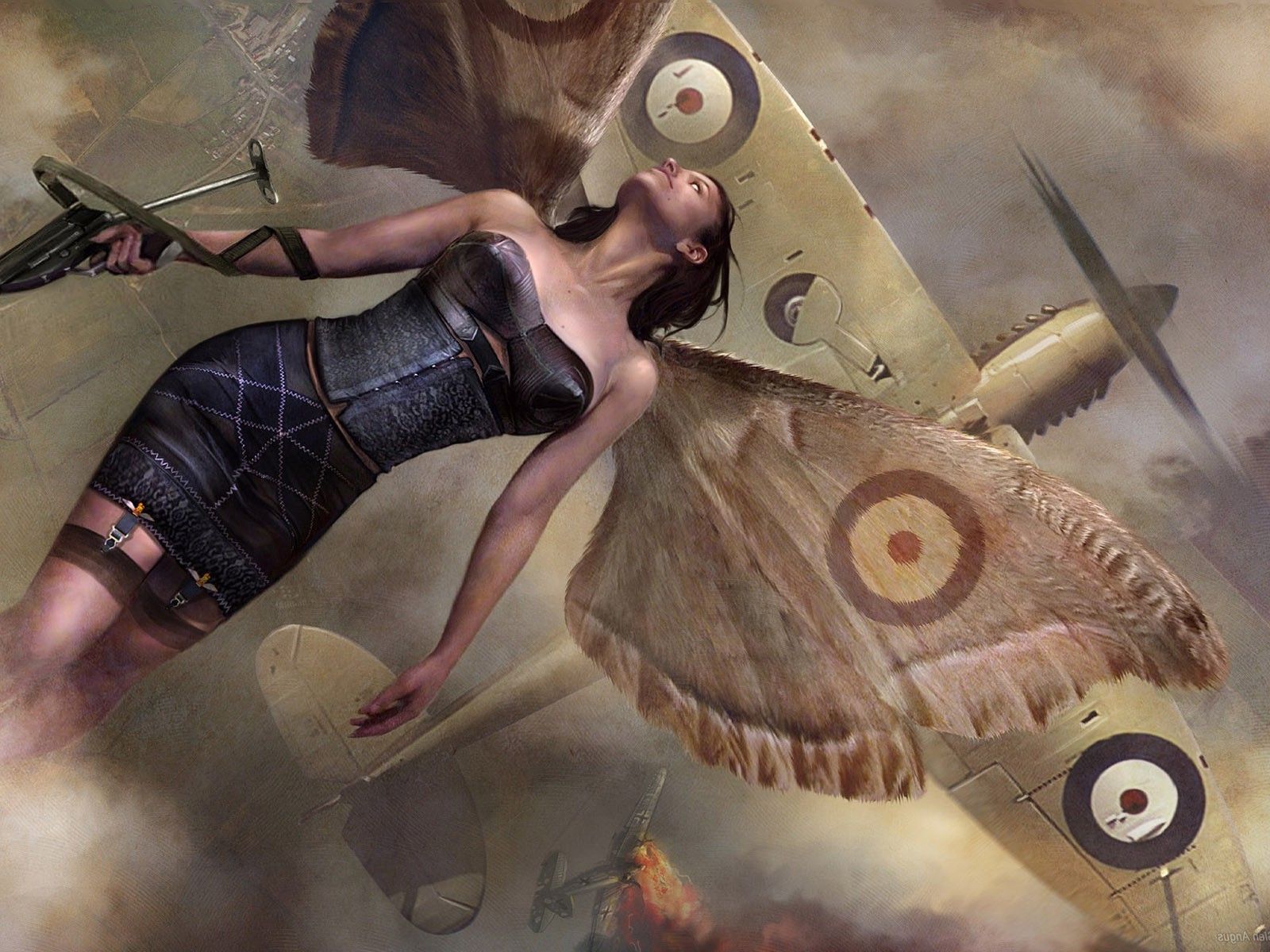 Donna alata stile Spitfire fantasy, 1600x1200 900p, HP Laptop