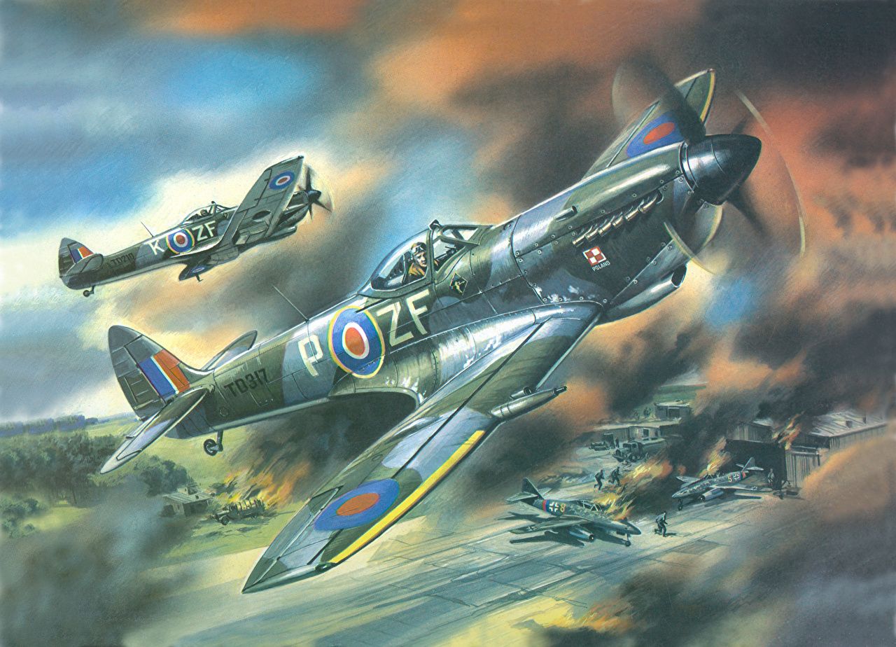 Aerei Spitfire dipinto artistico, 1280x924 HD, Desktop