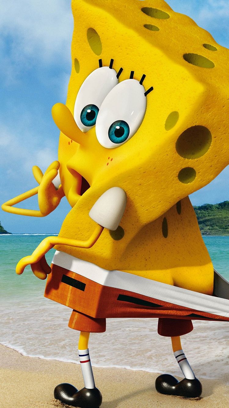 SpongeBob sulla spiaggia, 750x1334 Verticale, Mobile