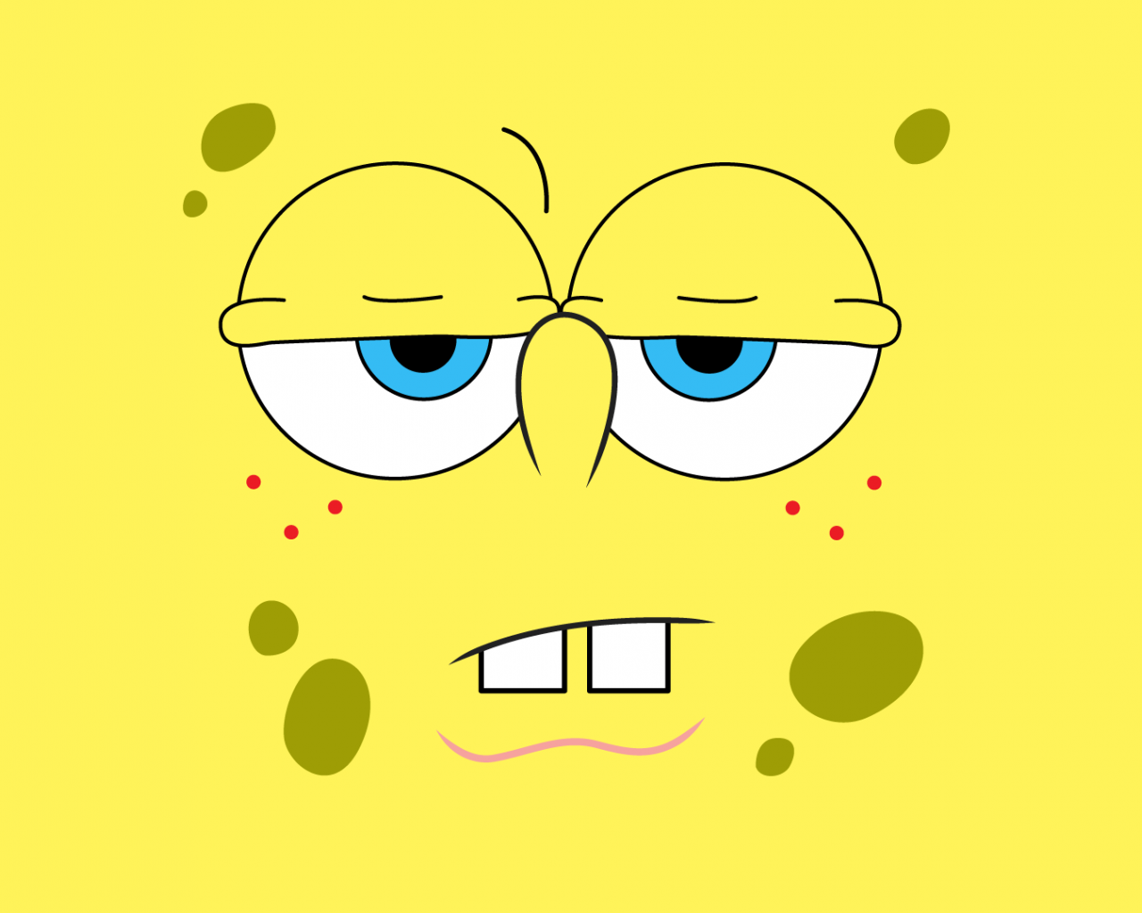 SpongeBob volto stanco giallo, cartone animato, 1280x1024 720p, Laptop