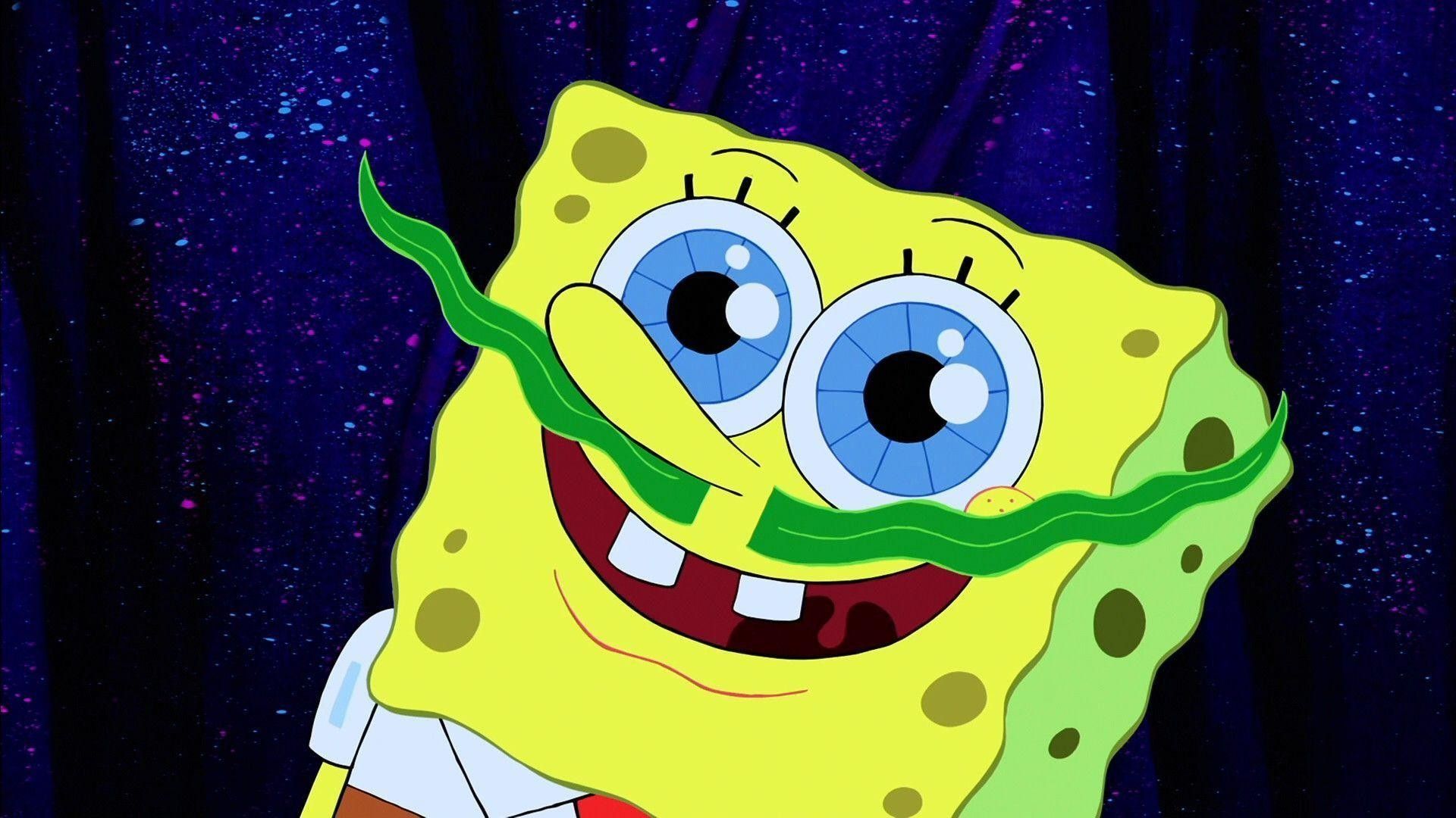 SpongeBob sorridente sfondo notturno, 1920x1080 1080p, PC