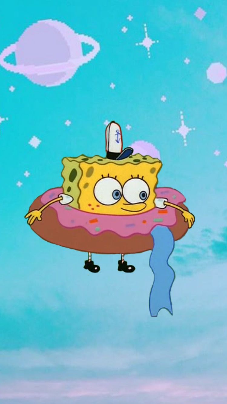 SpongeBob con corona rosa, cartone animato, 750x1334 Verticale, Mobile