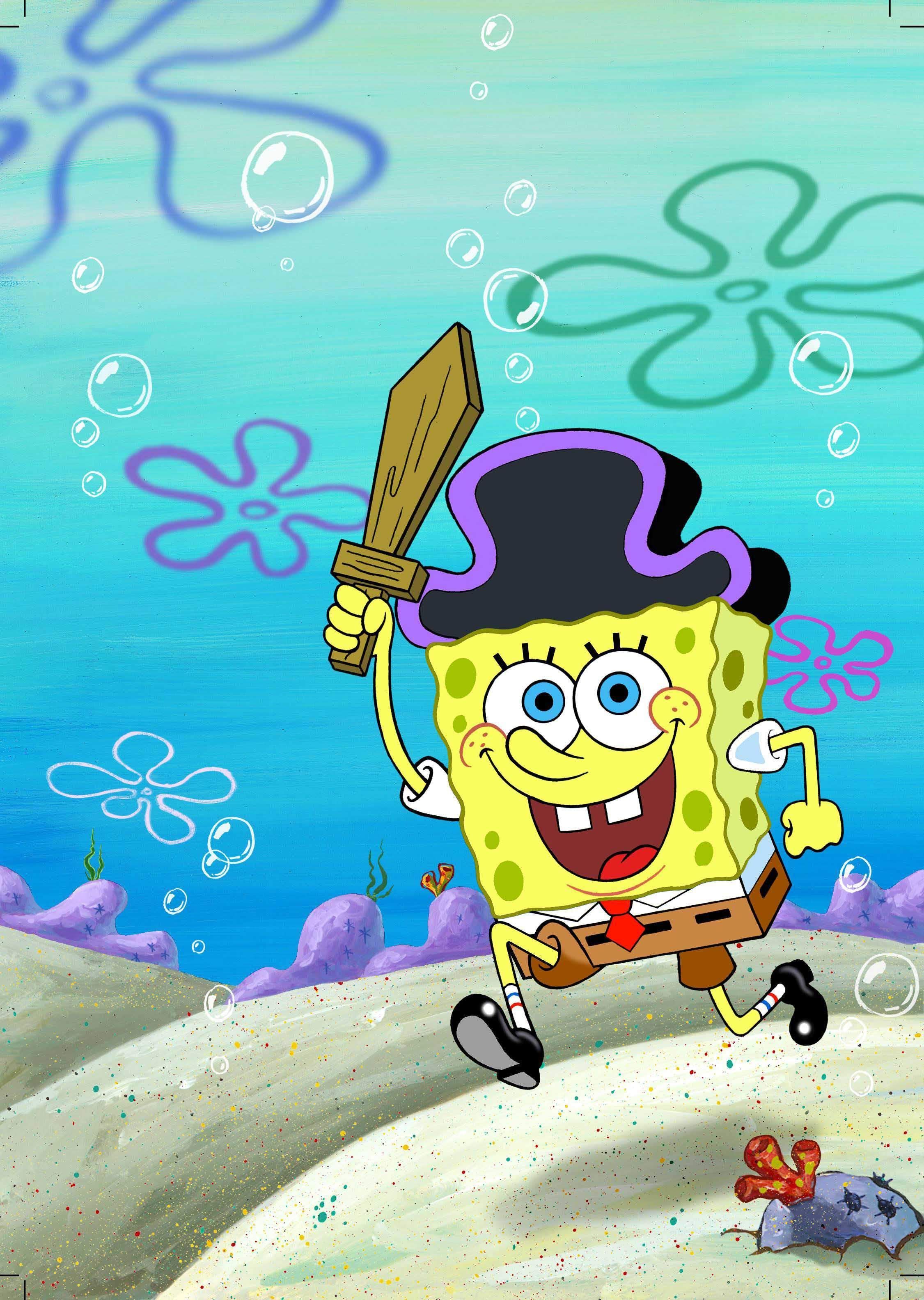 SpongeBob con cappello viola, 2251x3168 Full HD Verticale, iPhone
