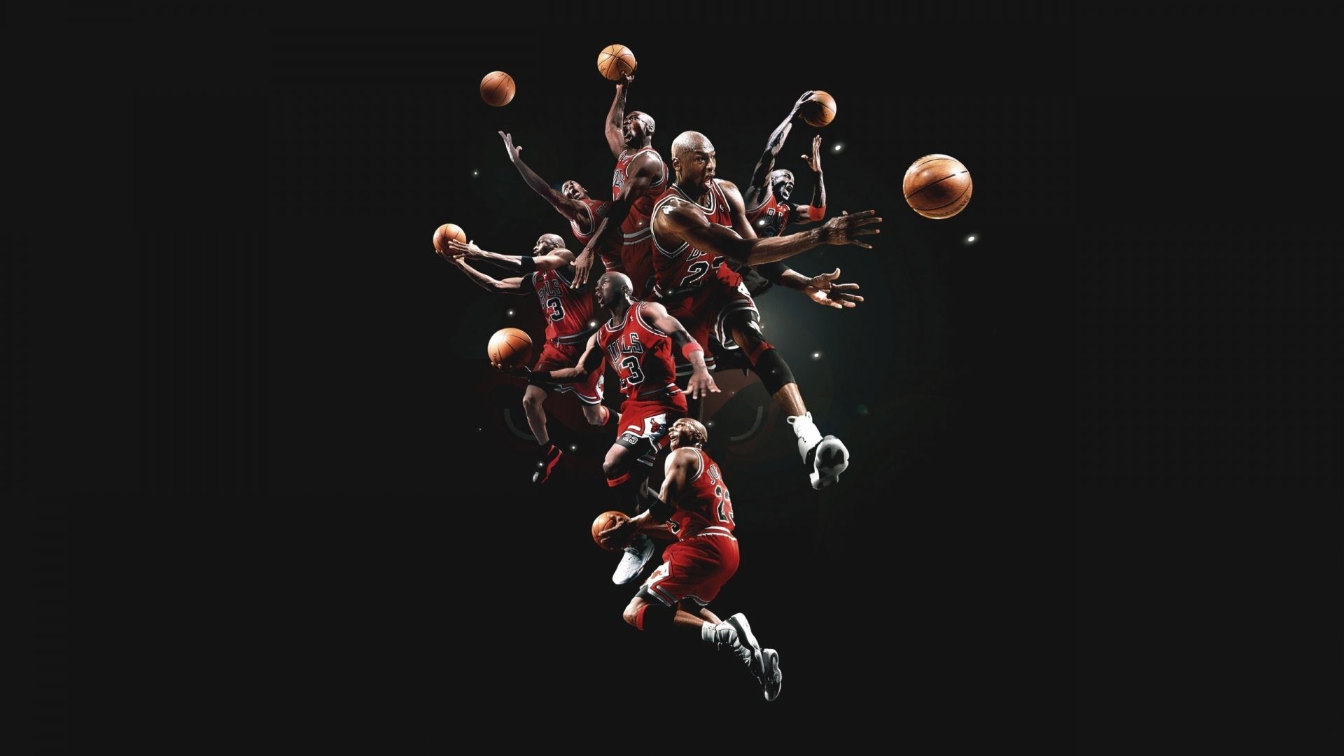 Michael Jordan collage basket, Chicago Bulls, 1920x1080 Full HD, Desktop