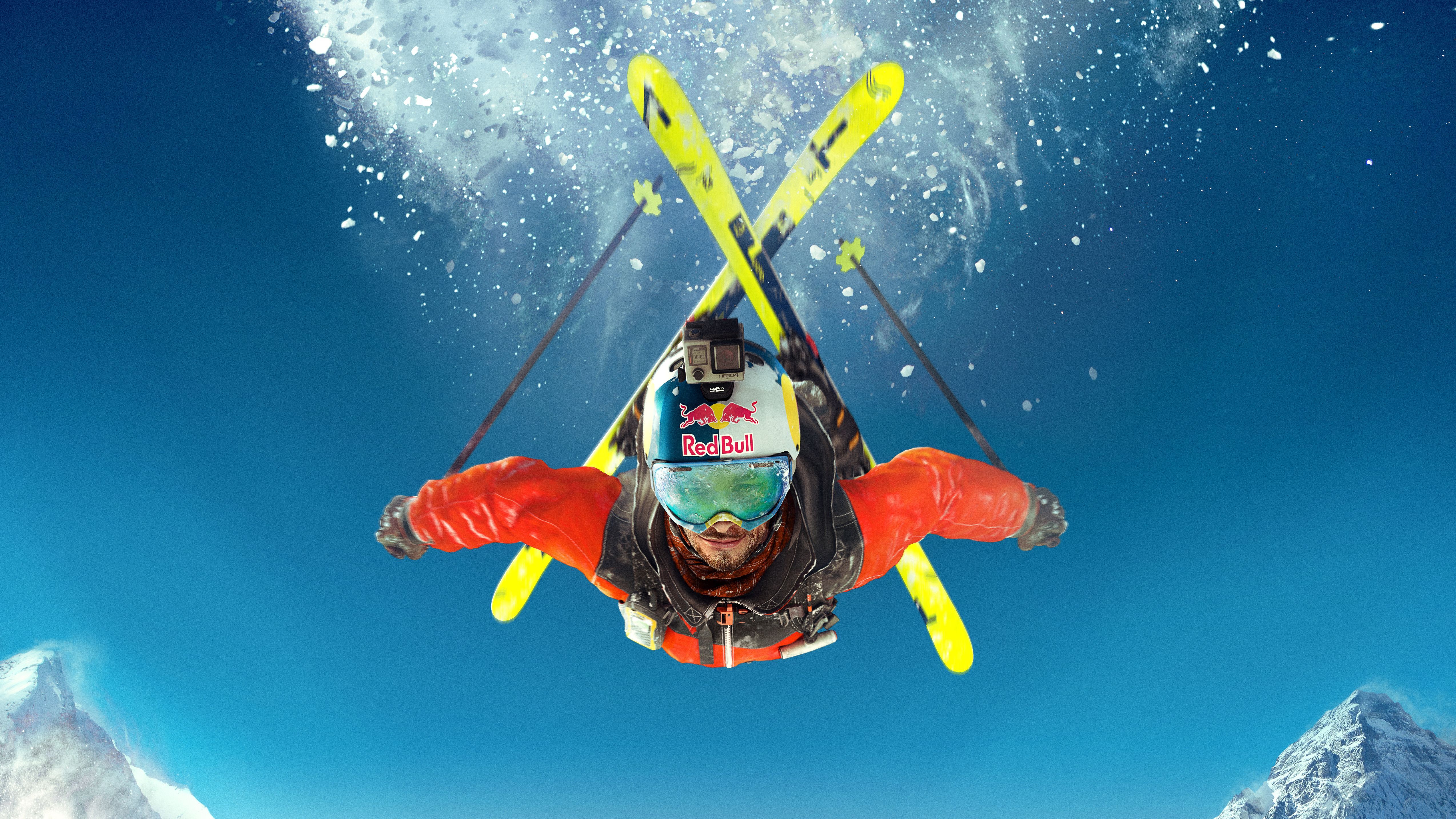 Sciatore acrobatico in salto, 5094x2865 UHD, PC 4K