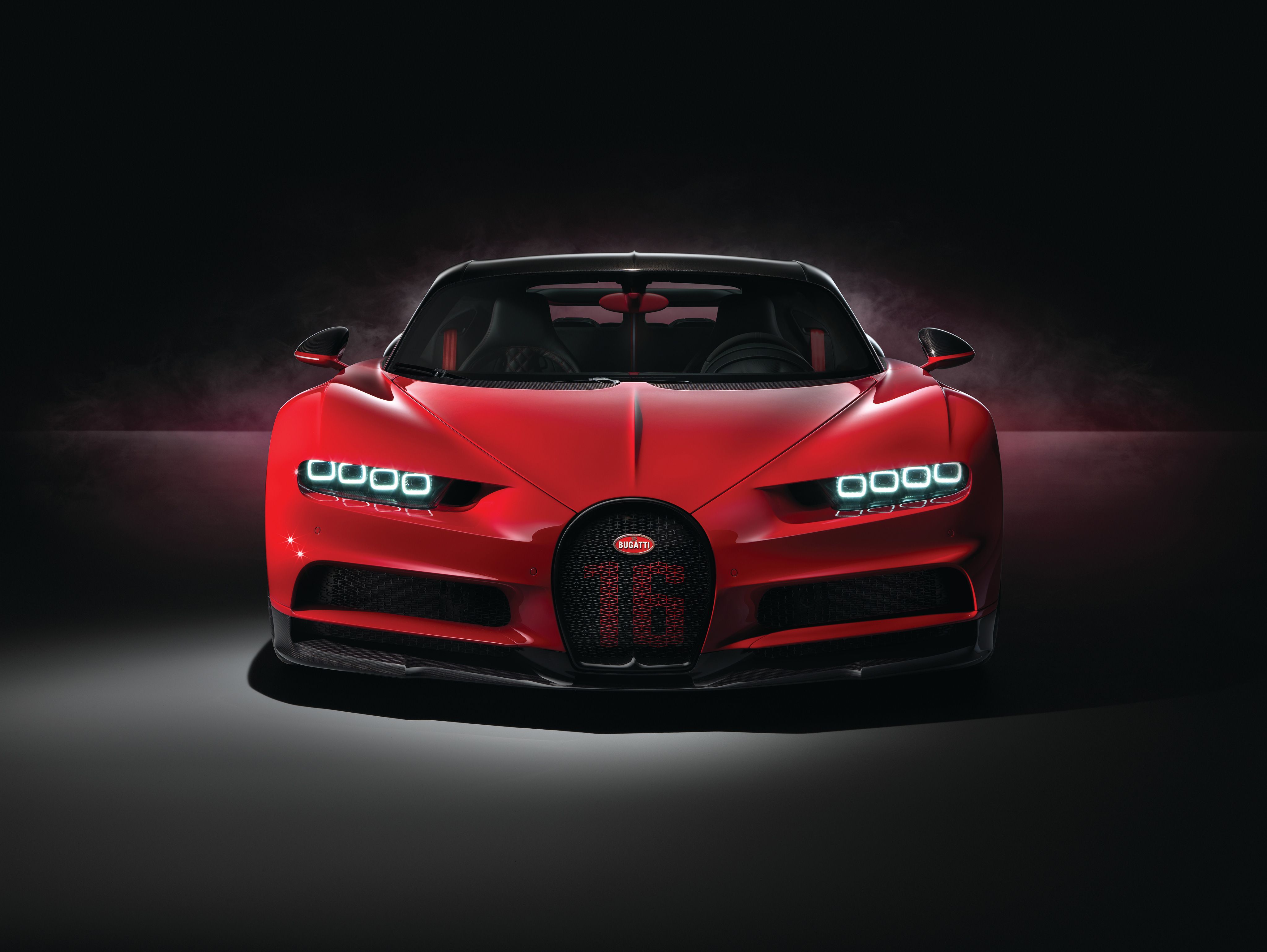 Bugatti Chiron rossa frontale, hypercar, 4096x3078 4K, Desktop 4K