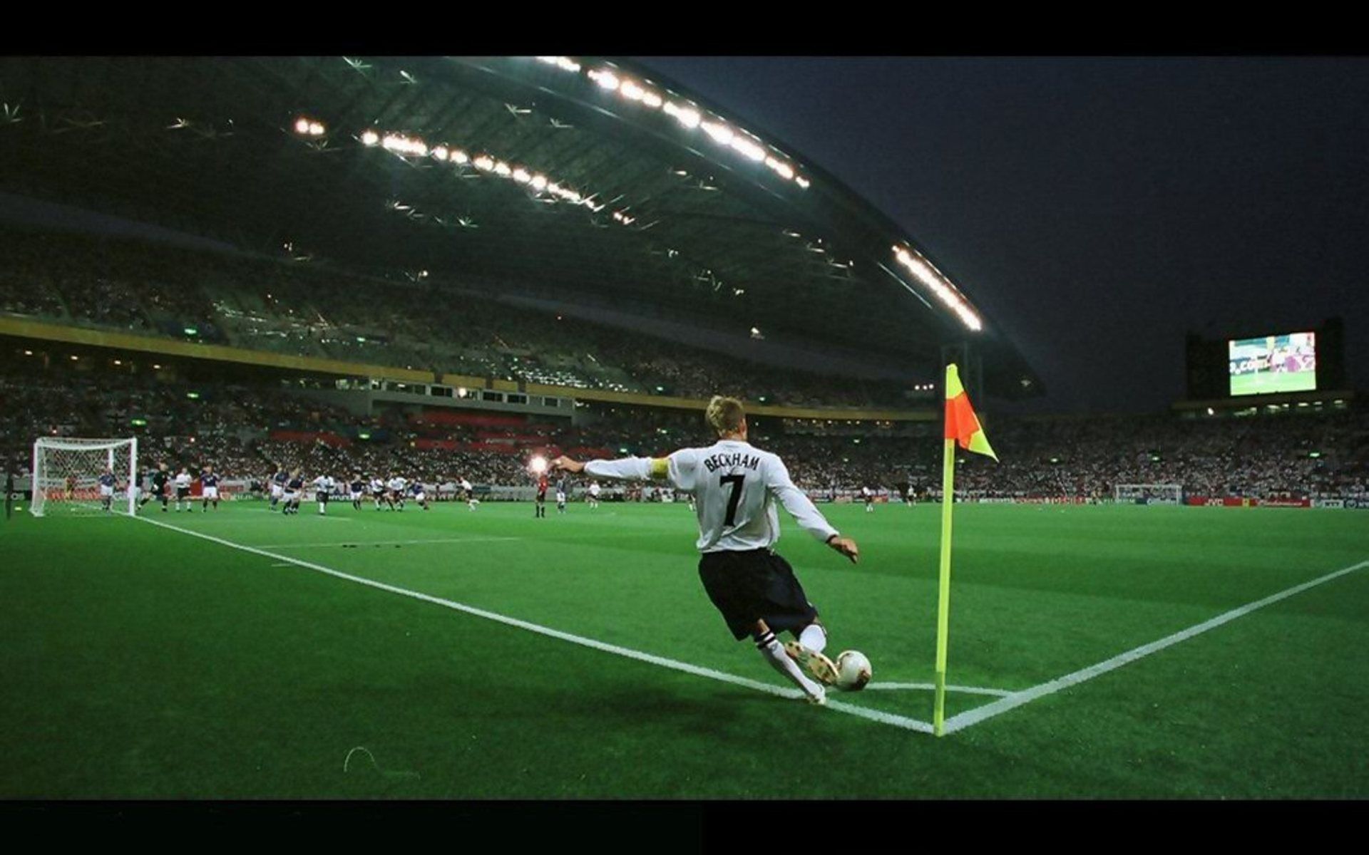 Calciatore calcio d'angolo stadio, 1920x1200 Full HD+, Laptop