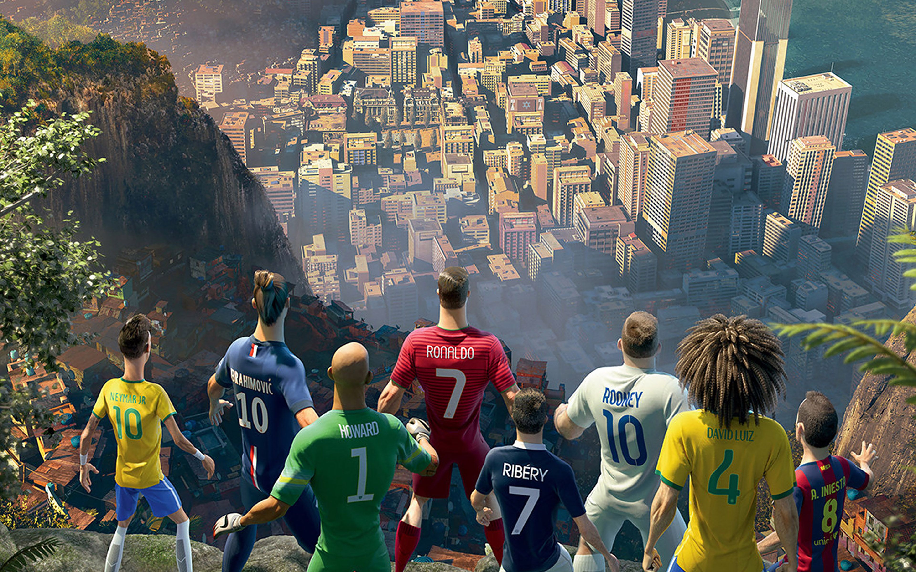 Calciatori Nike animati città, abbigliamento sportivo, 3840x2400 4K, Desktop 4K