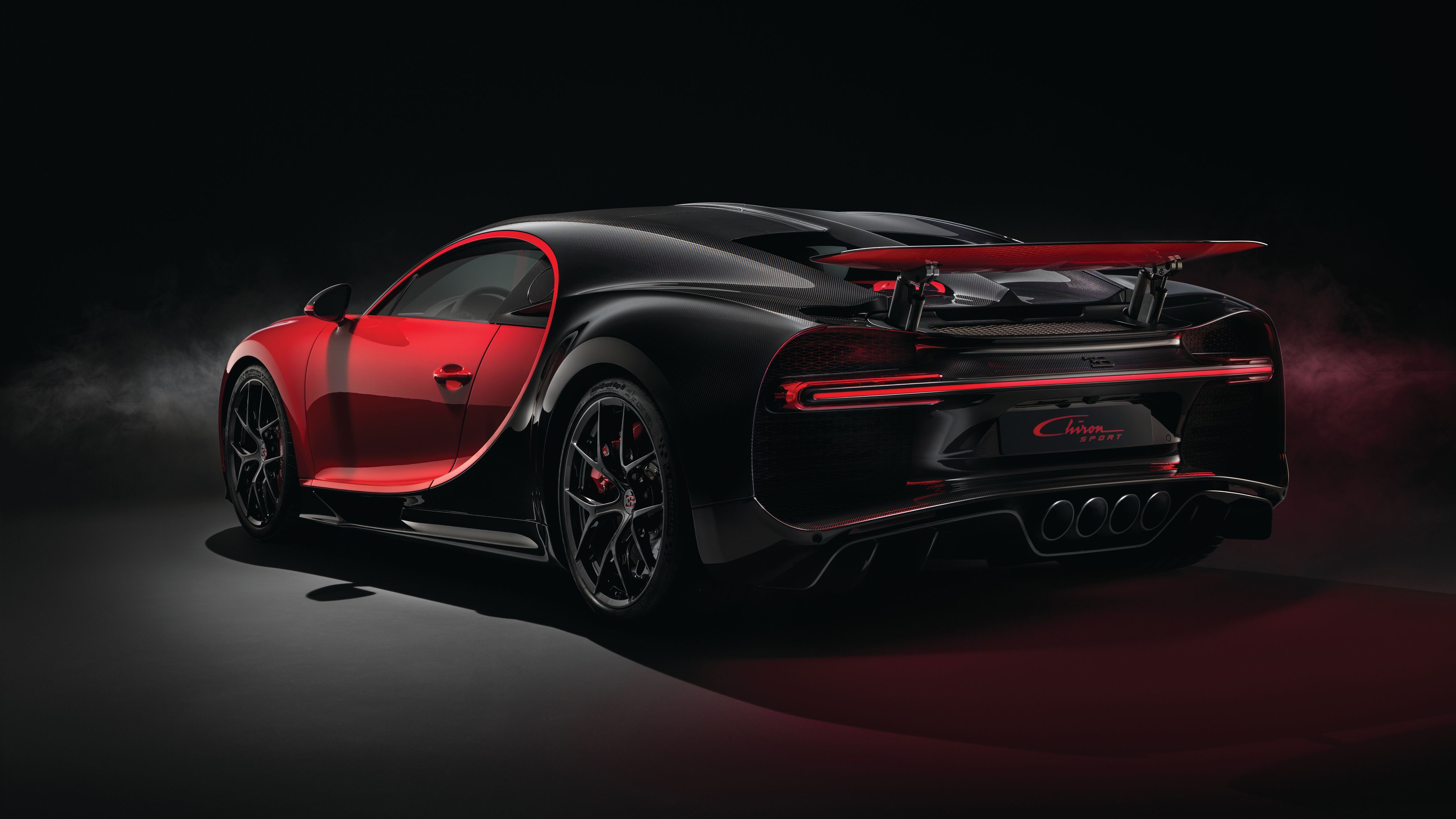 Bugatti Chiron Sport rosso nero, W16, 4096x2304 UHD, PC 4K