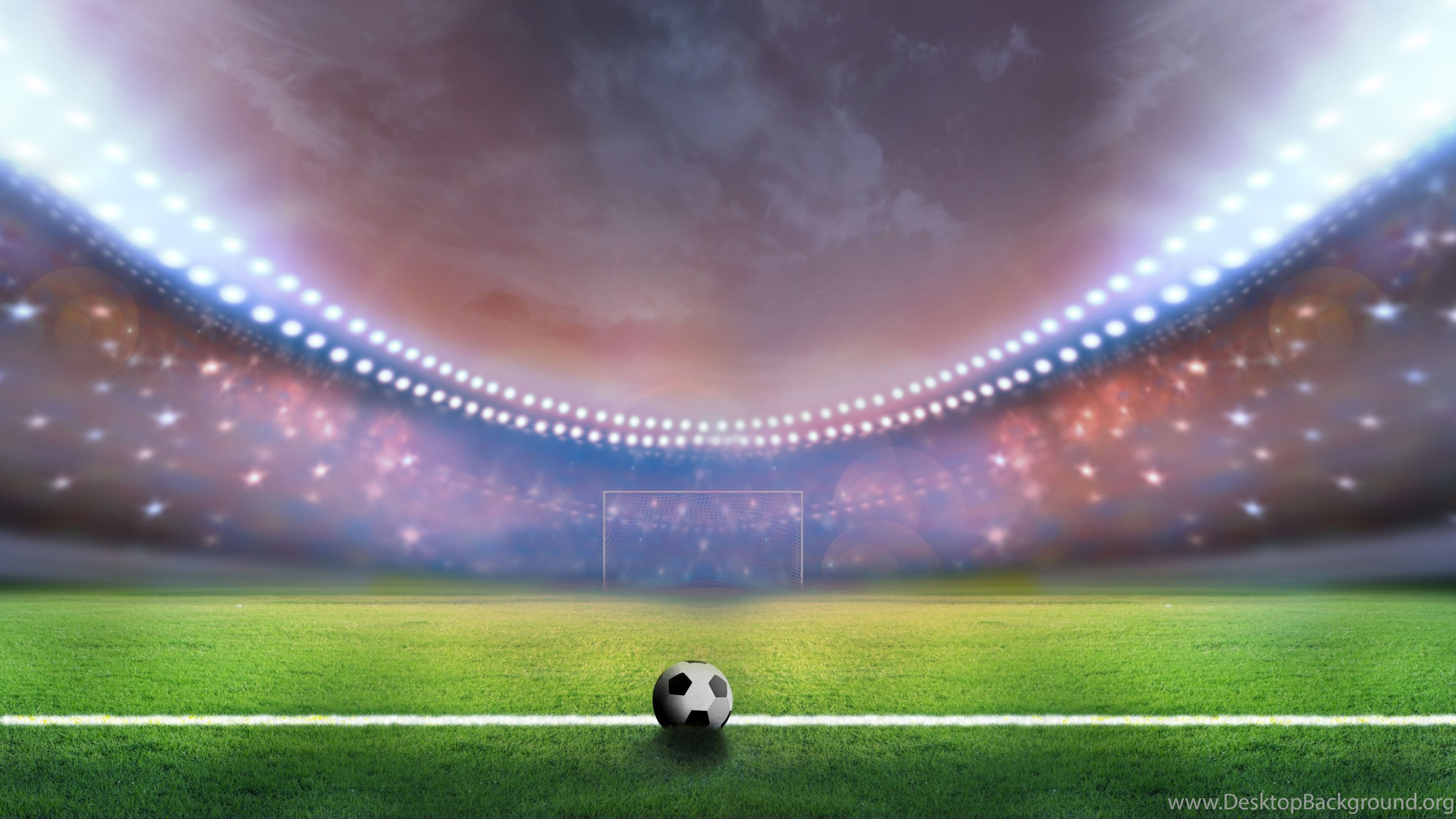 Pallone calcio stadio illuminato, 3840x2160 4K Ultra HD, Monitor 4K