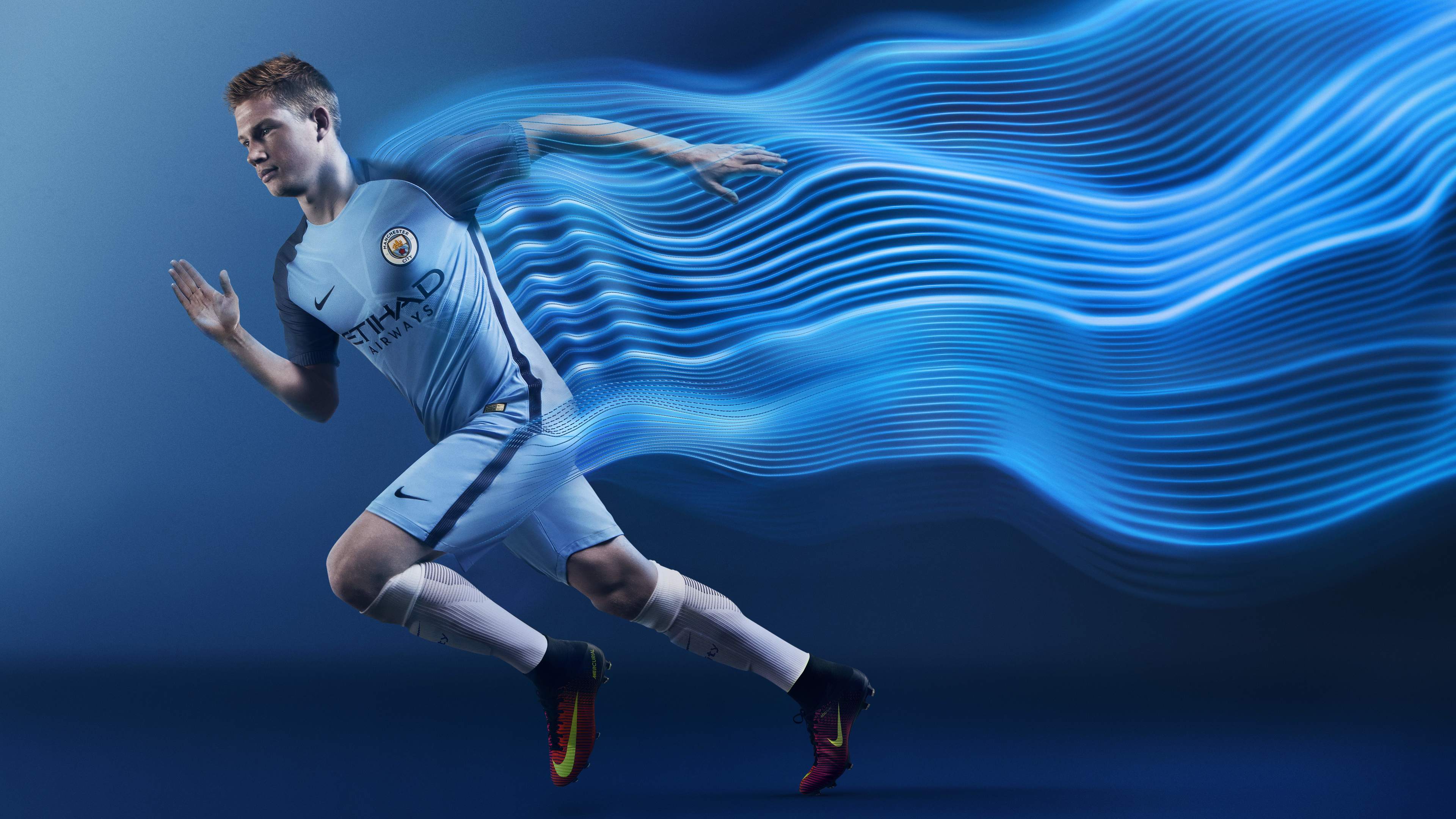 Calciatore Manchester City azzurro, 3840x2160 Ultra HD, Monitor 4K