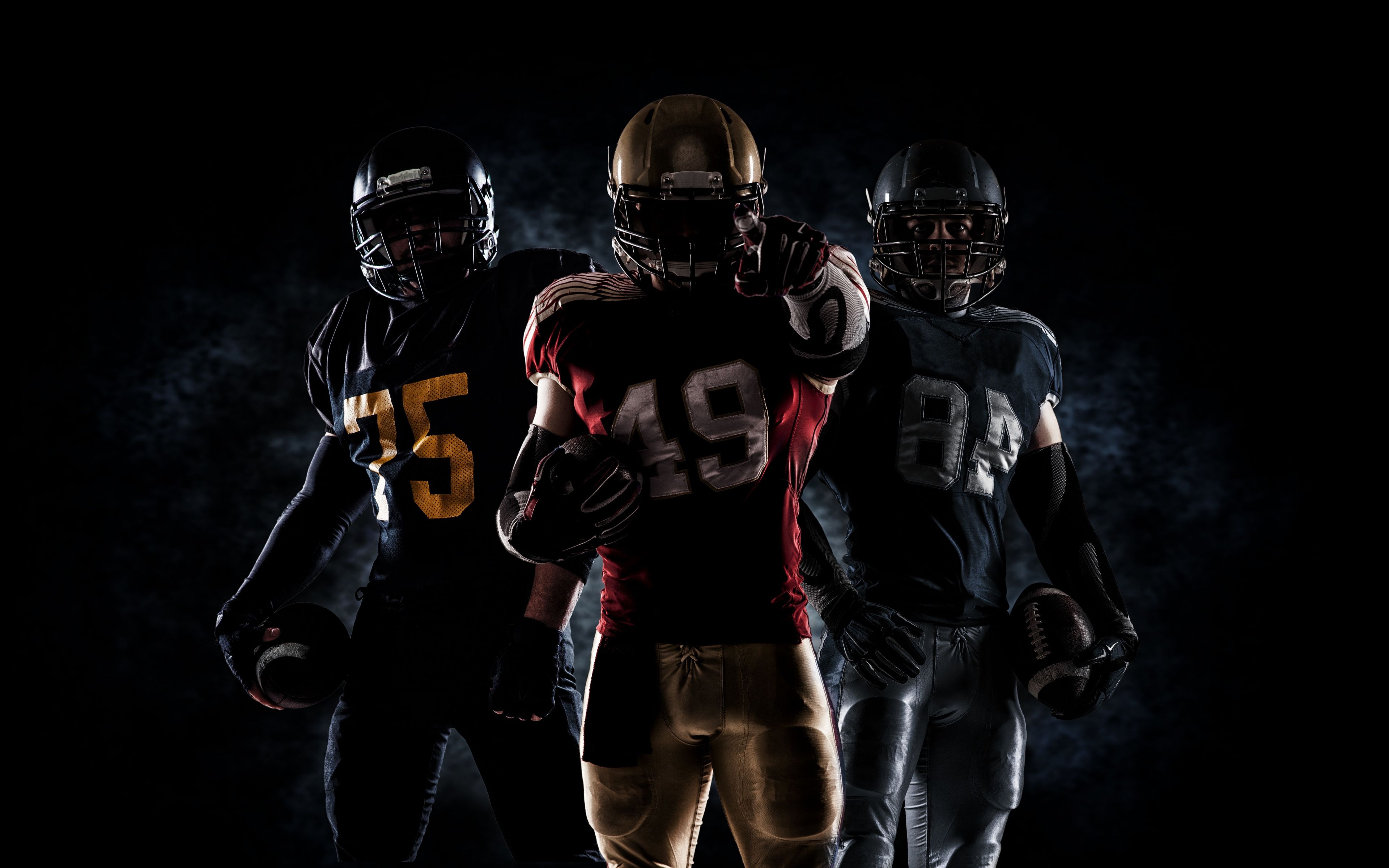 Giocatori football americano scuro, 3840x2400 4K Ultra HD, Monitor 4K
