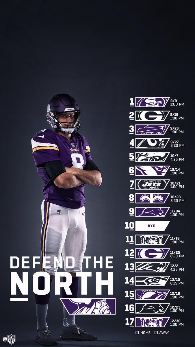 Giocatore Vikings calendario NFL, Minnesota Vikings, 675x1200 Verticale, Mobile