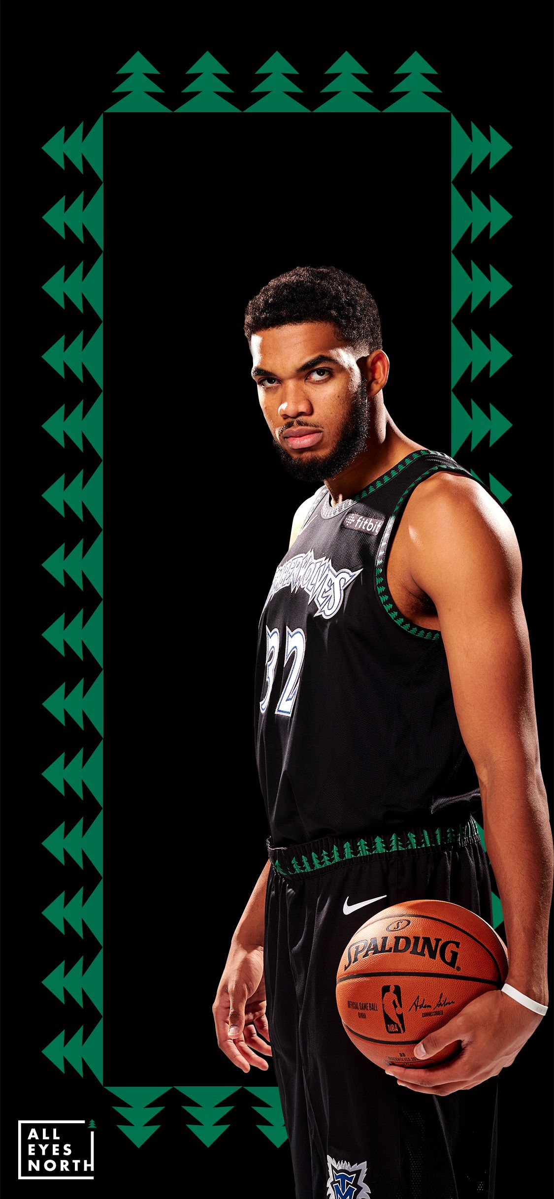 Giocatore Timberwolves con pallone, 1125x2436 Verticale, iPhone