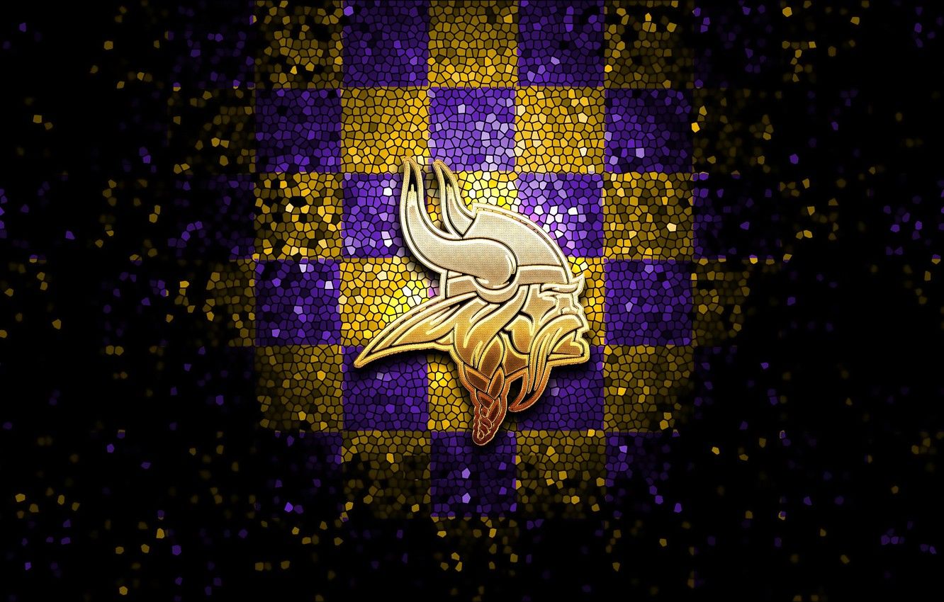 Logo Minnesota Vikings glitter, 1332x850 HD, Desktop