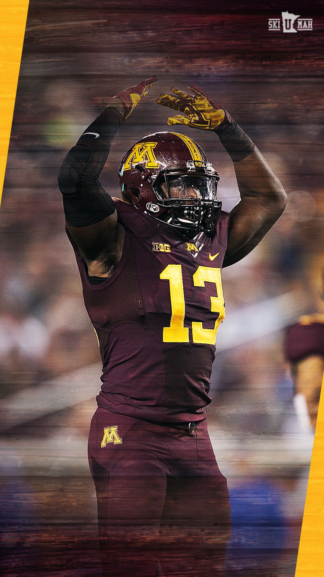Giocatore football Minnesota Golden Gophers, 1080x1920 Full HD Verticale, Smartphone