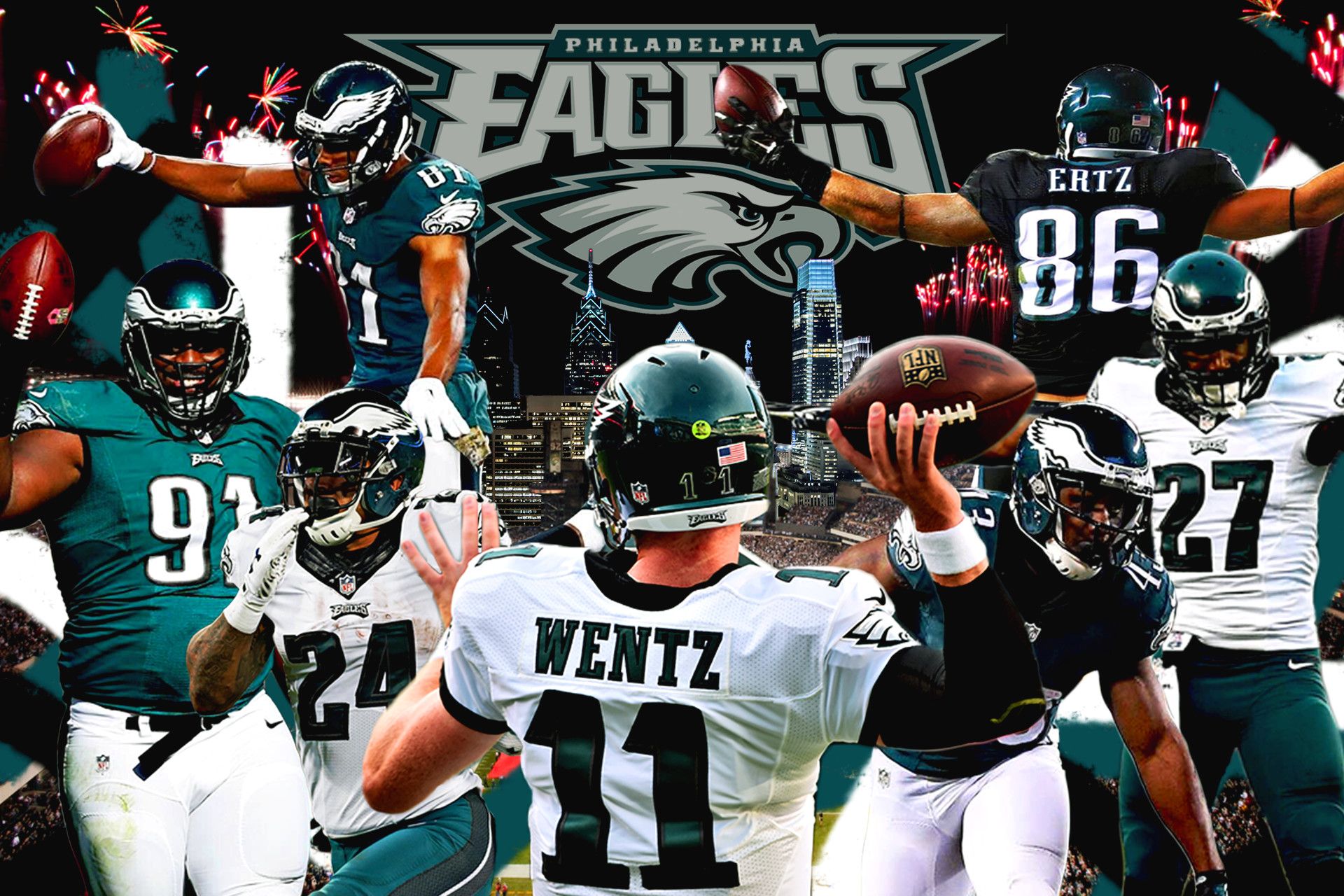 Collage giocatori Philadelphia Eagles, 1920x1280 Full HD+ WUXGA, PC