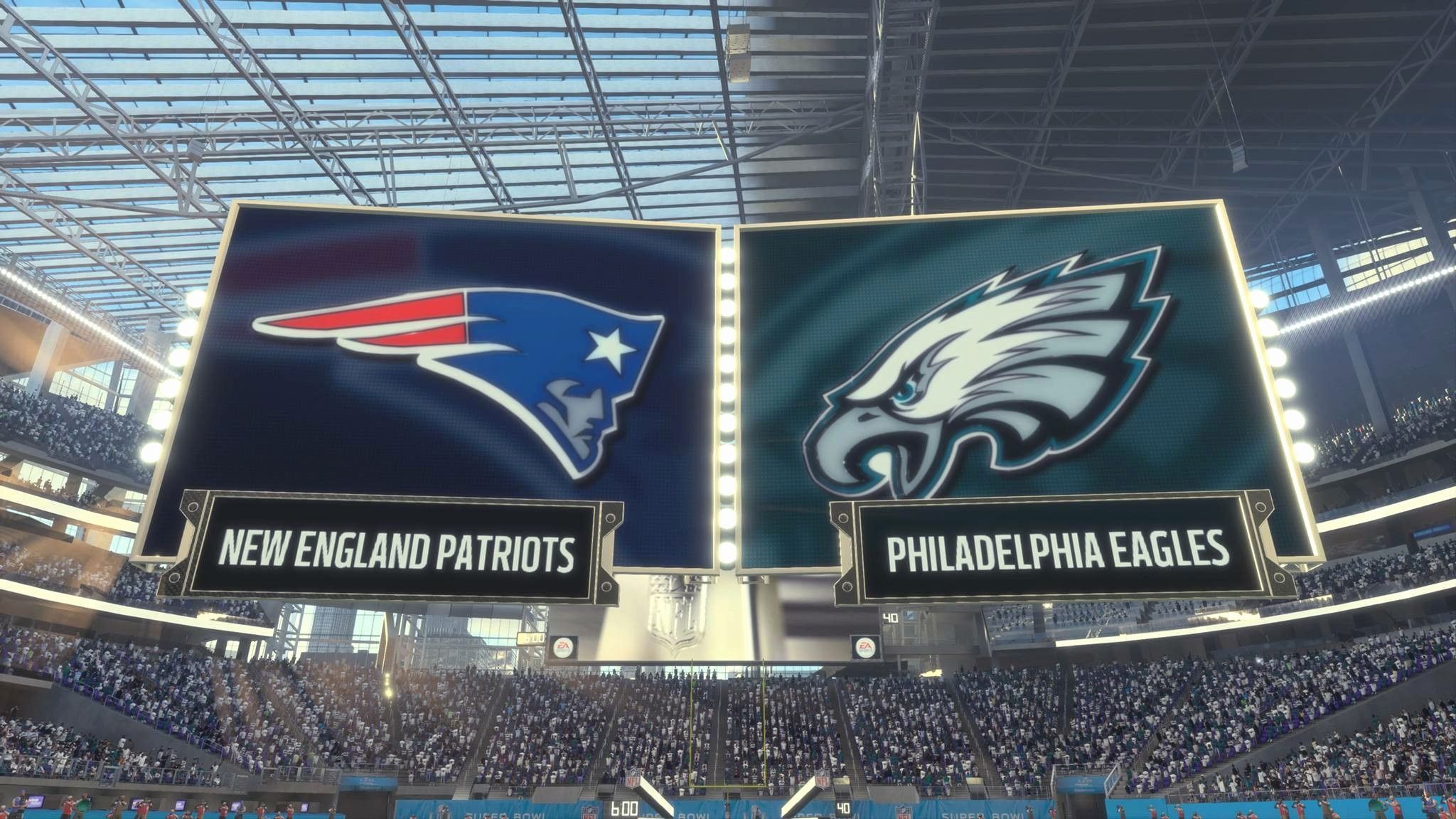 Tabelloni Patriots vs Eagles stadio, Philadelphia Eagles, 2048x1152 2K, Desktop