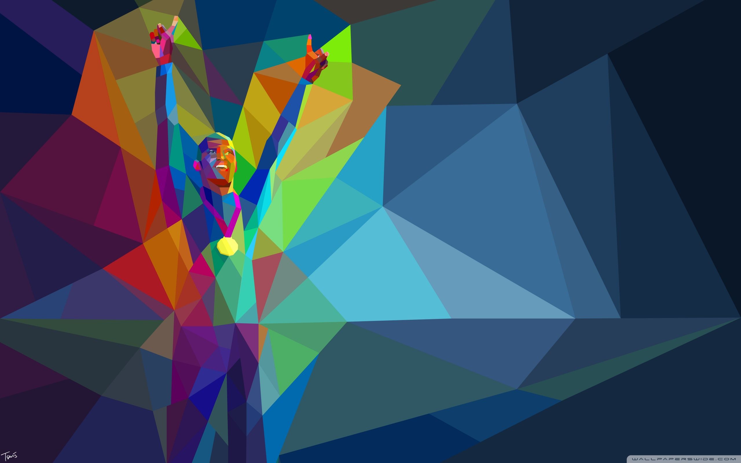 Atleta poligonale colorato astratto, 2560x1600 WQXGA, Desktop