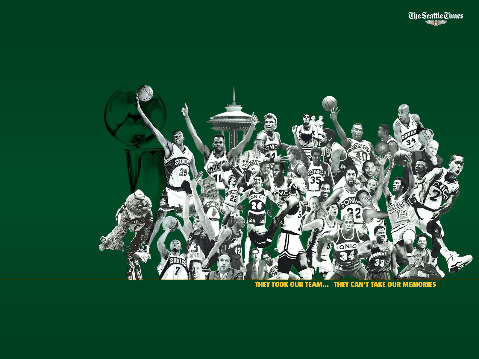 Seattle SuperSonics collage giocatori, 1280x1024 720p, Laptop