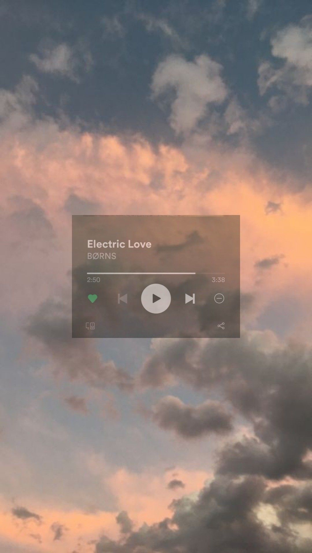 Player Spotify cielo tramonto, 1080x1916 Full HD Verticale, Smartphone