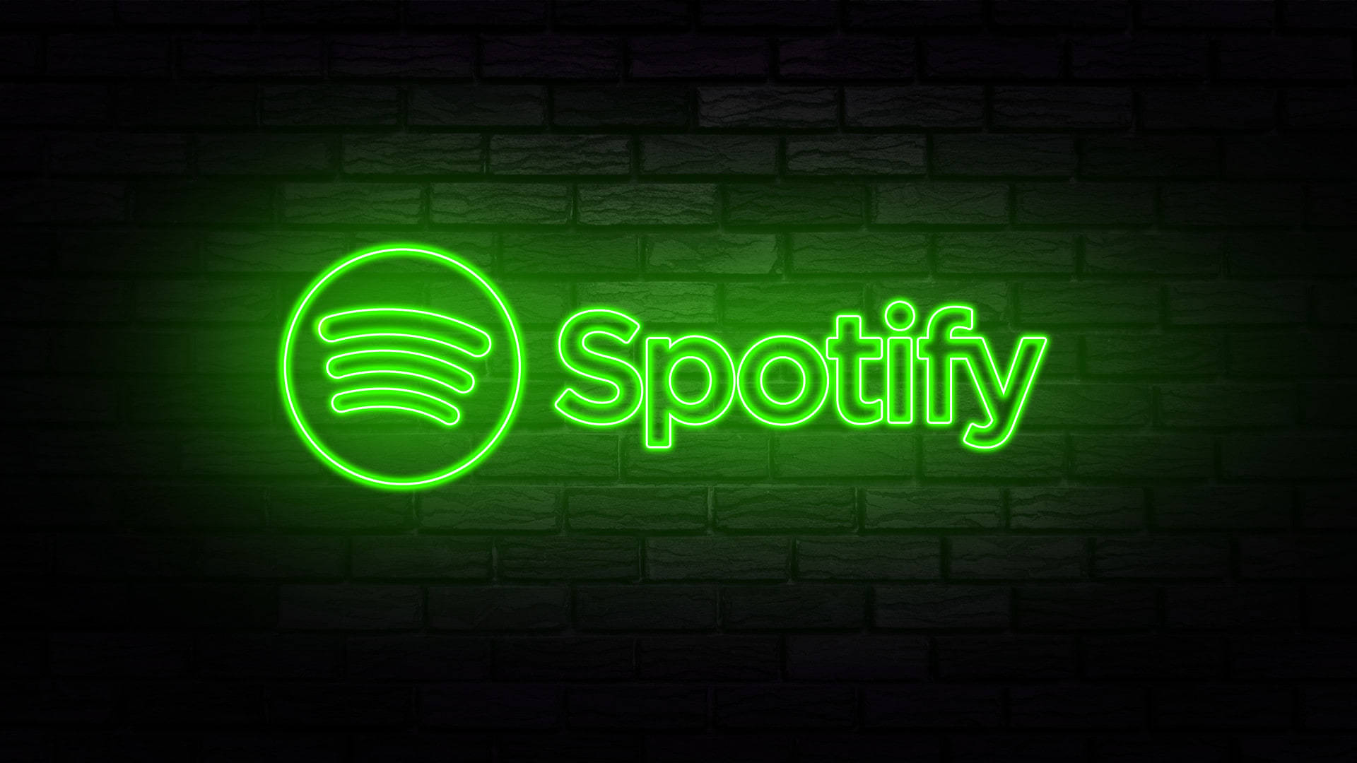Logo Spotify neon verde, 1920x1080 Full HD 1080p, PC