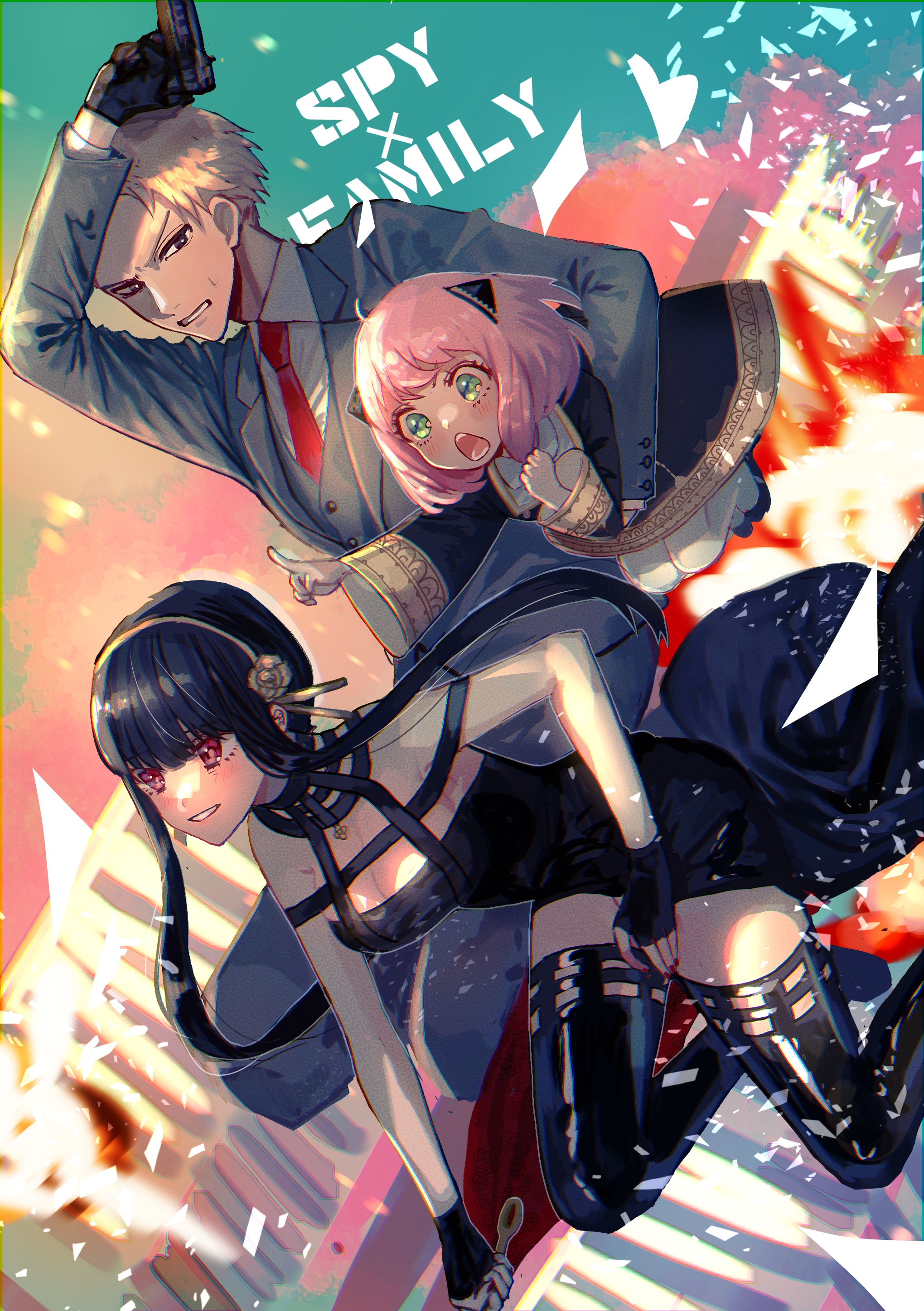 Spy x Family personaggi azione, 2039x2893 Verticale, Telefono