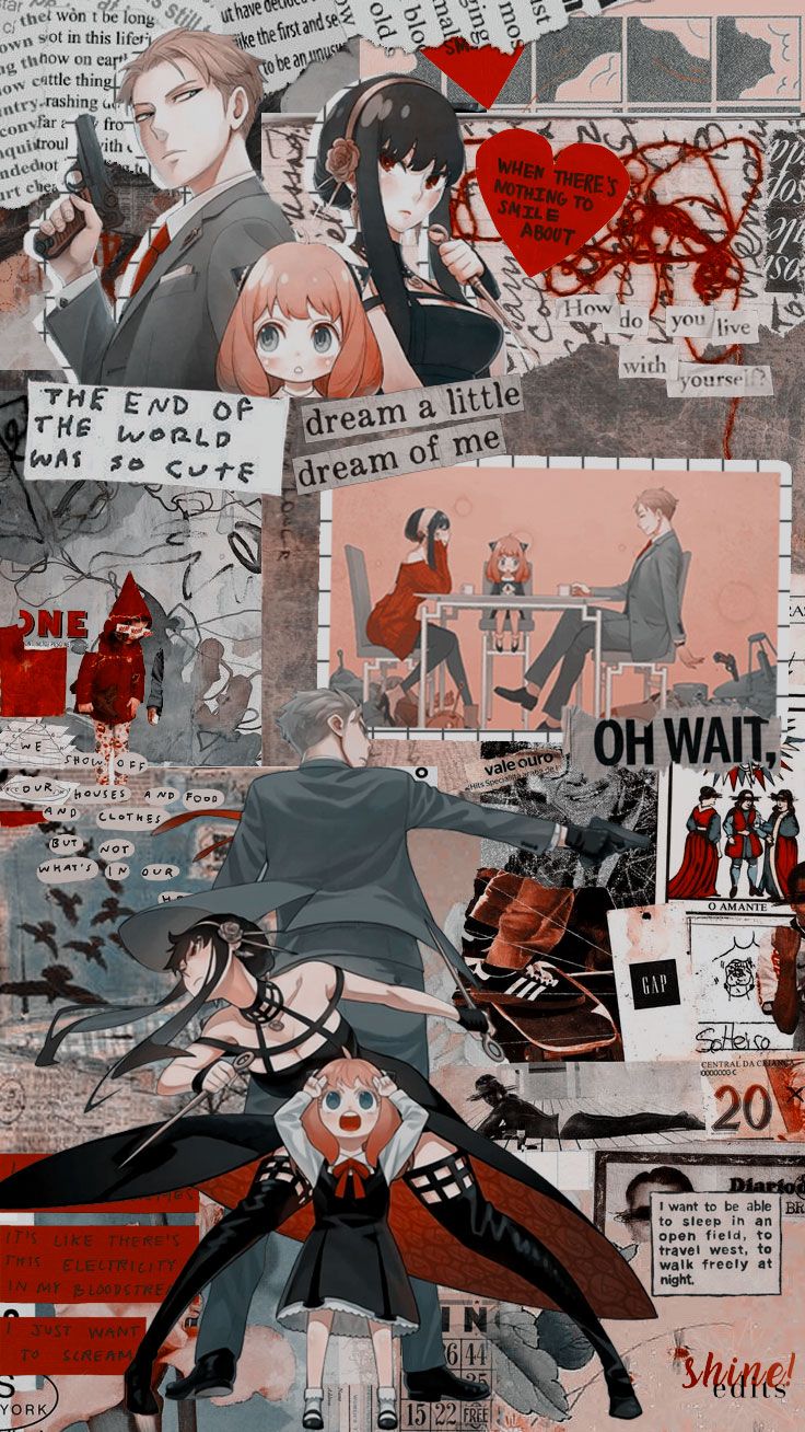 Collage Spy x Family personaggi, 736x1308 Verticale, Telefono
