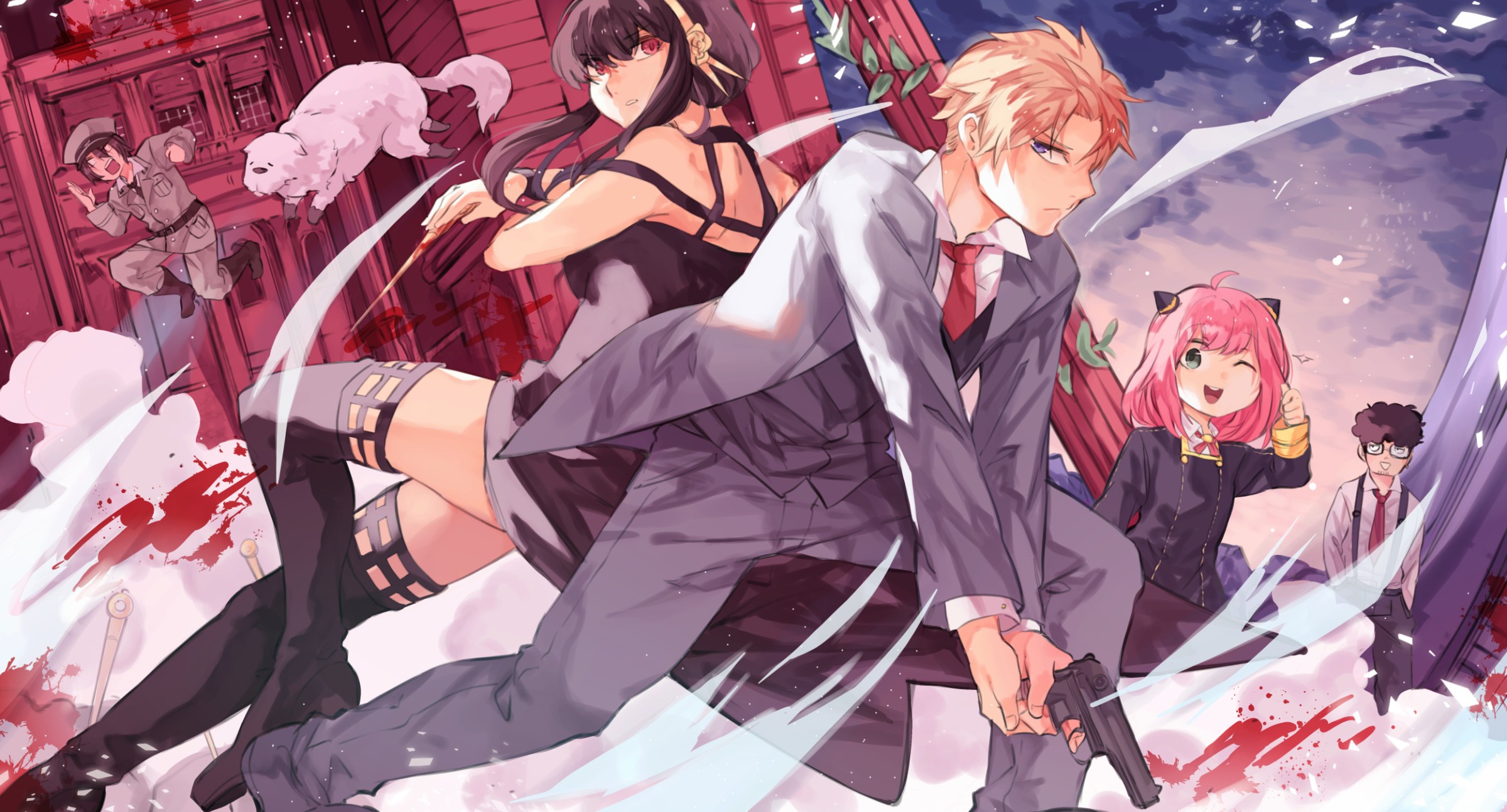 Spy x Family personaggi azione, 2400x1295 2K, Desktop