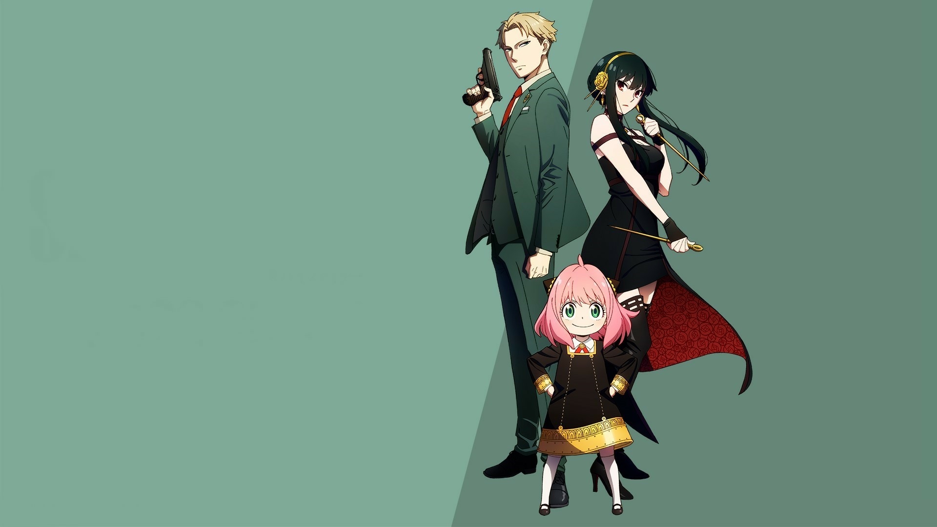Personaggi Spy x Family minimalista, 1920x1080 Full HD, PC Desktop