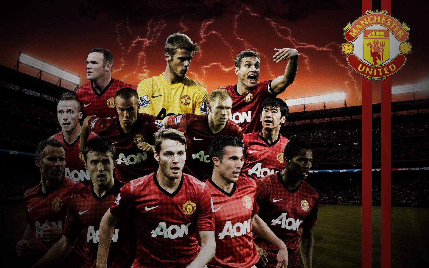 Giocatori Manchester United squadra, 1920x1080 Full HD 1080p, PC